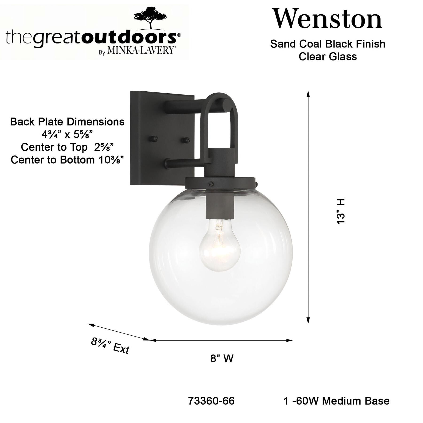 Wenston 13 Inch Outdoor Wall Light by Minka Lavery