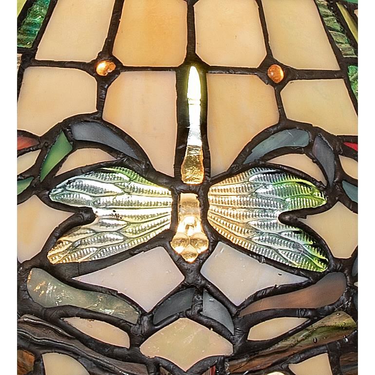 Shown in Mahogany Bronze finish and Ruby;Green;Blue glass