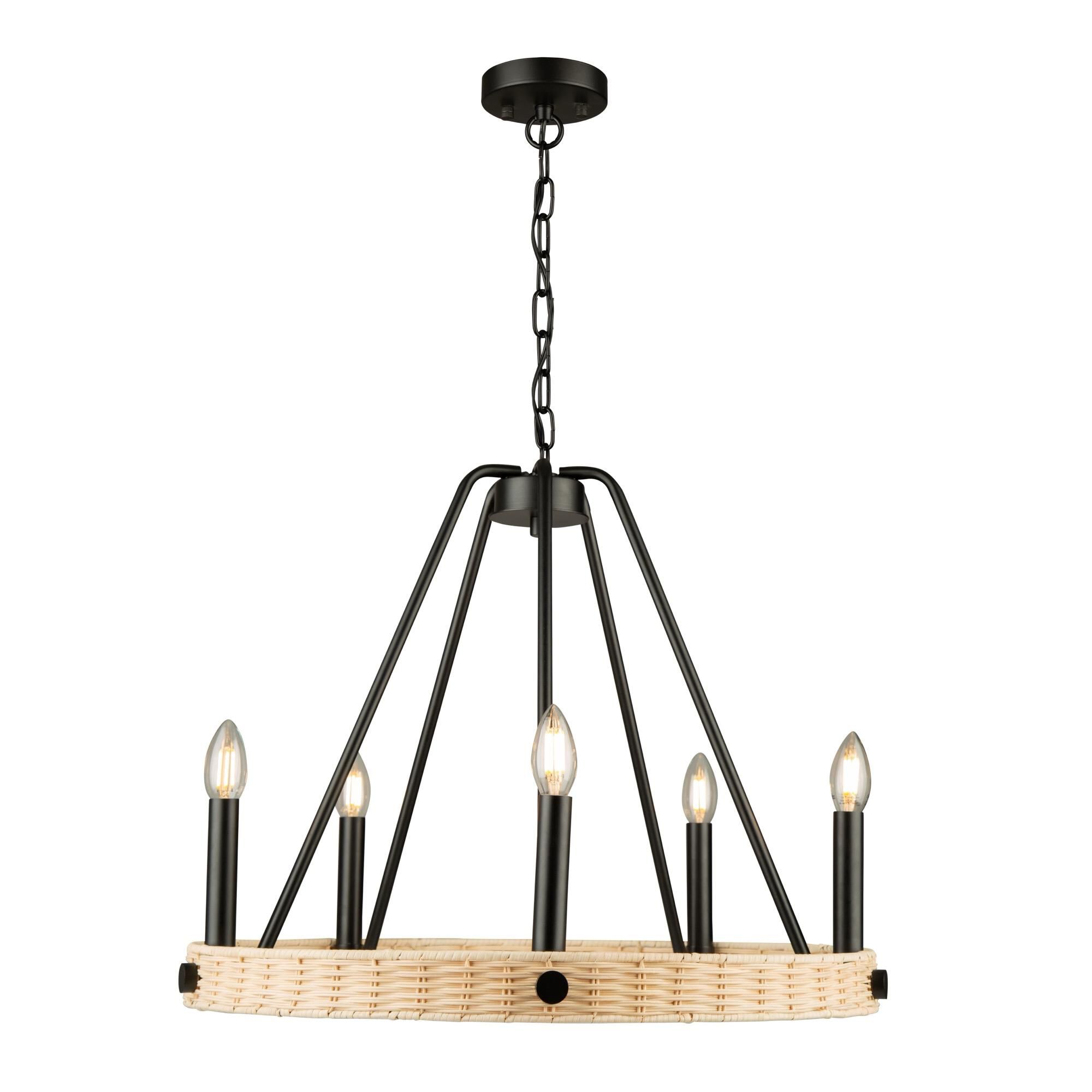 Perris 24 Inch 5 Light Chandelier by Artcraft