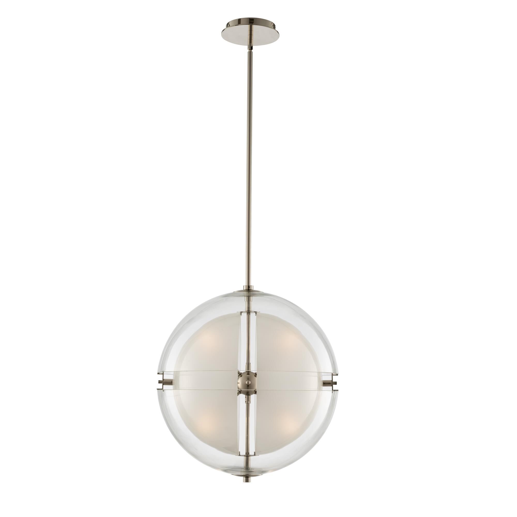 Shown in Polished Nickel finish and Clear Hemisphere ;Clear Hemisphere glass