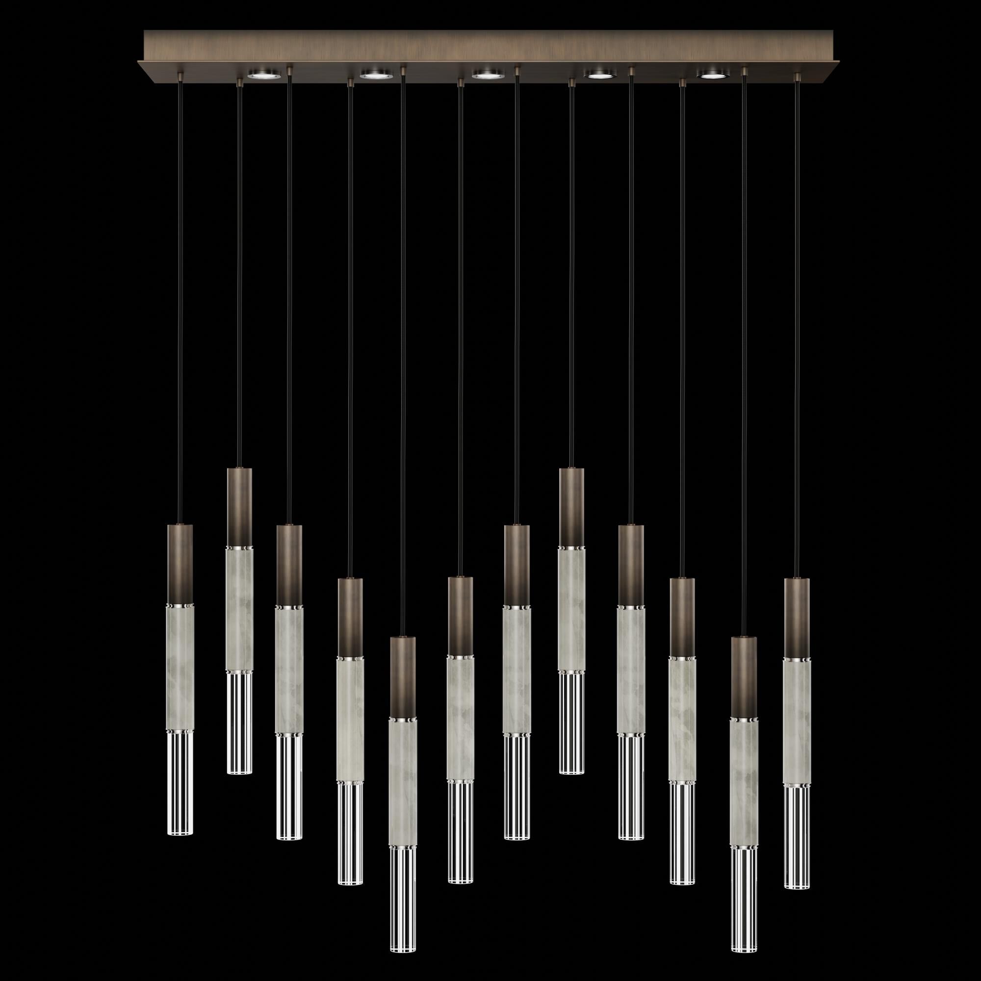 Shown in Bronze finish and True crystal and False glass