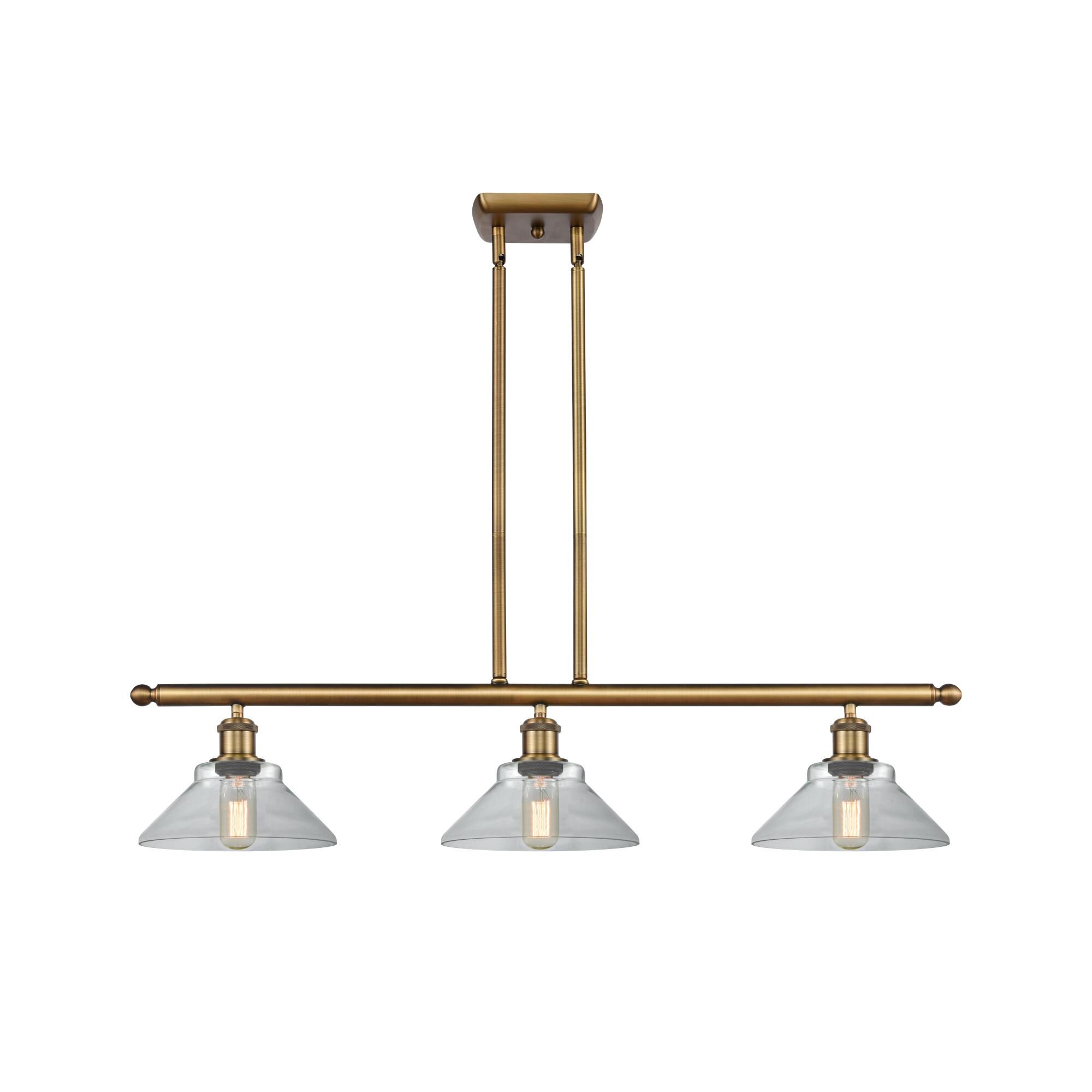 Shown in Brushed Brass finish and Disc glass and Glass shade