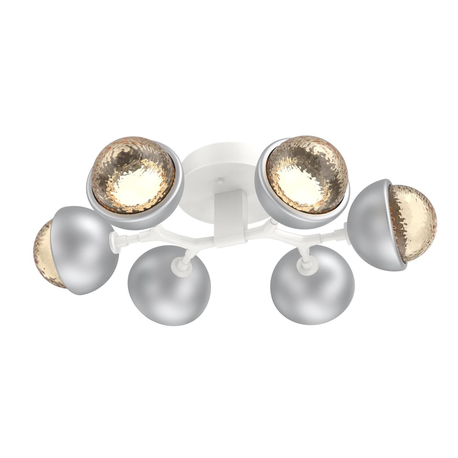 Shown in Salt White finish and Amber glass and Classic Silver accent