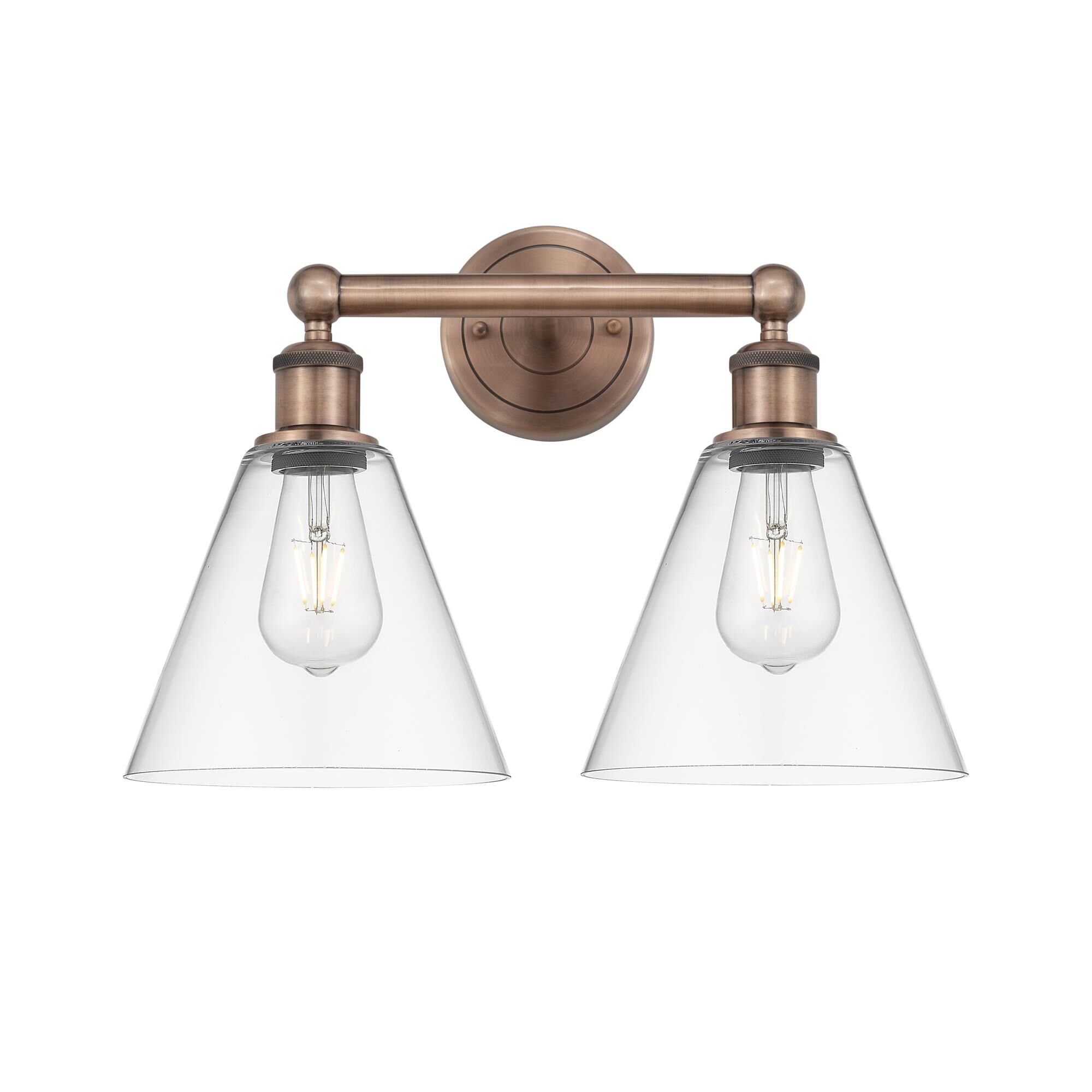 Shown in Antique Copper finish and Clear glass