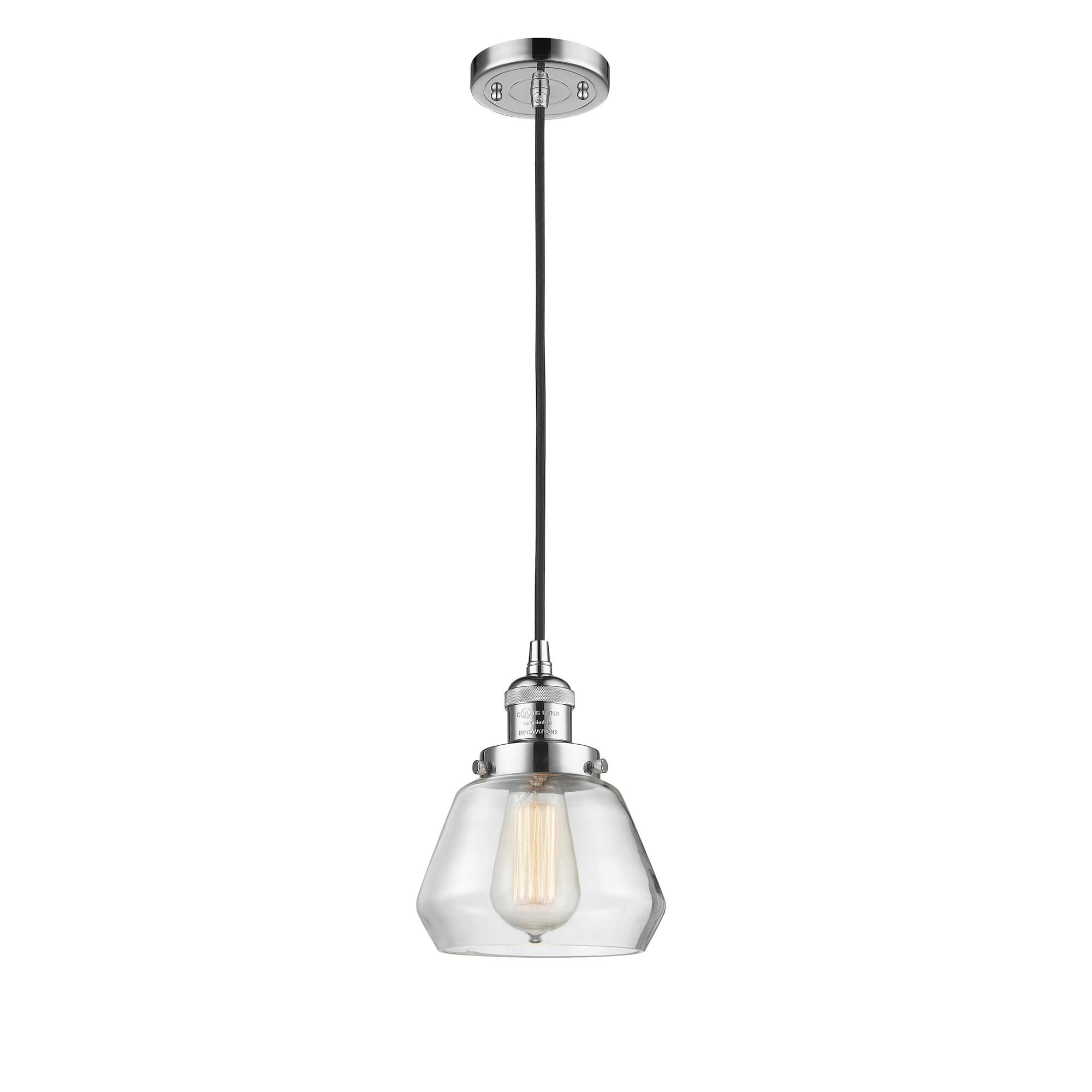 Shown in Polished Chrome finish and Clear glass