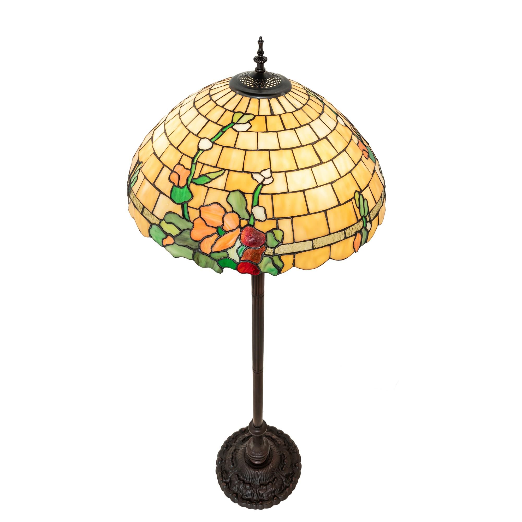 Shown in Mahogany Bronze finish and Sunflower;Green;Blue;Beige glass