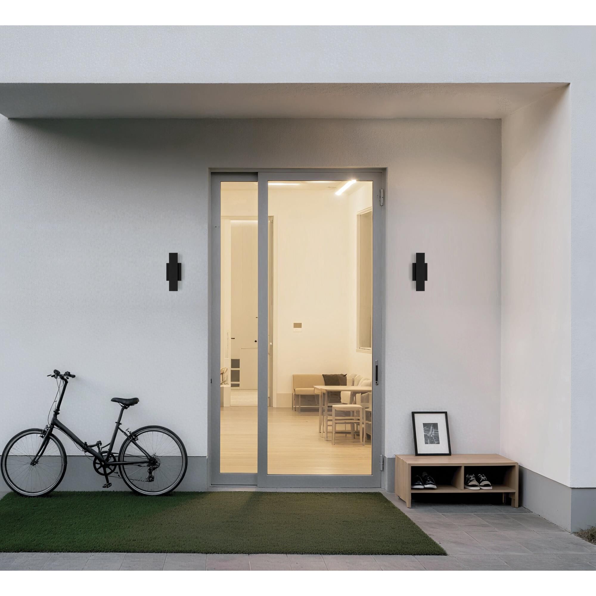 Shown in Textured Black finish and Frosted Acrylic glass