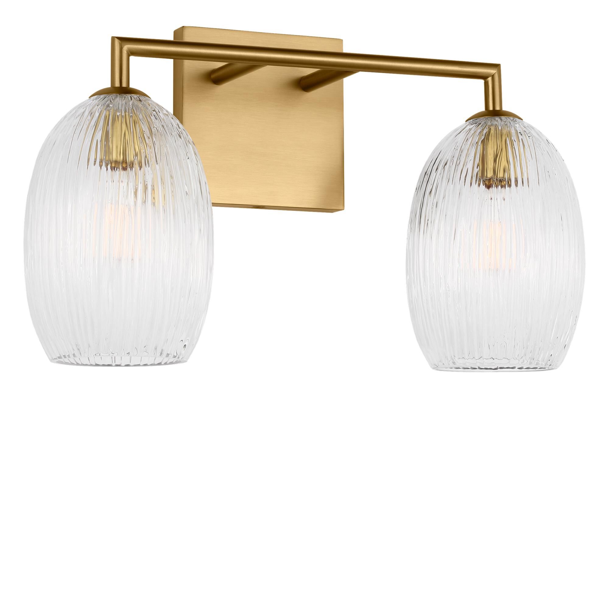 Shown in Burnished Brass finish and Striped Clear glass