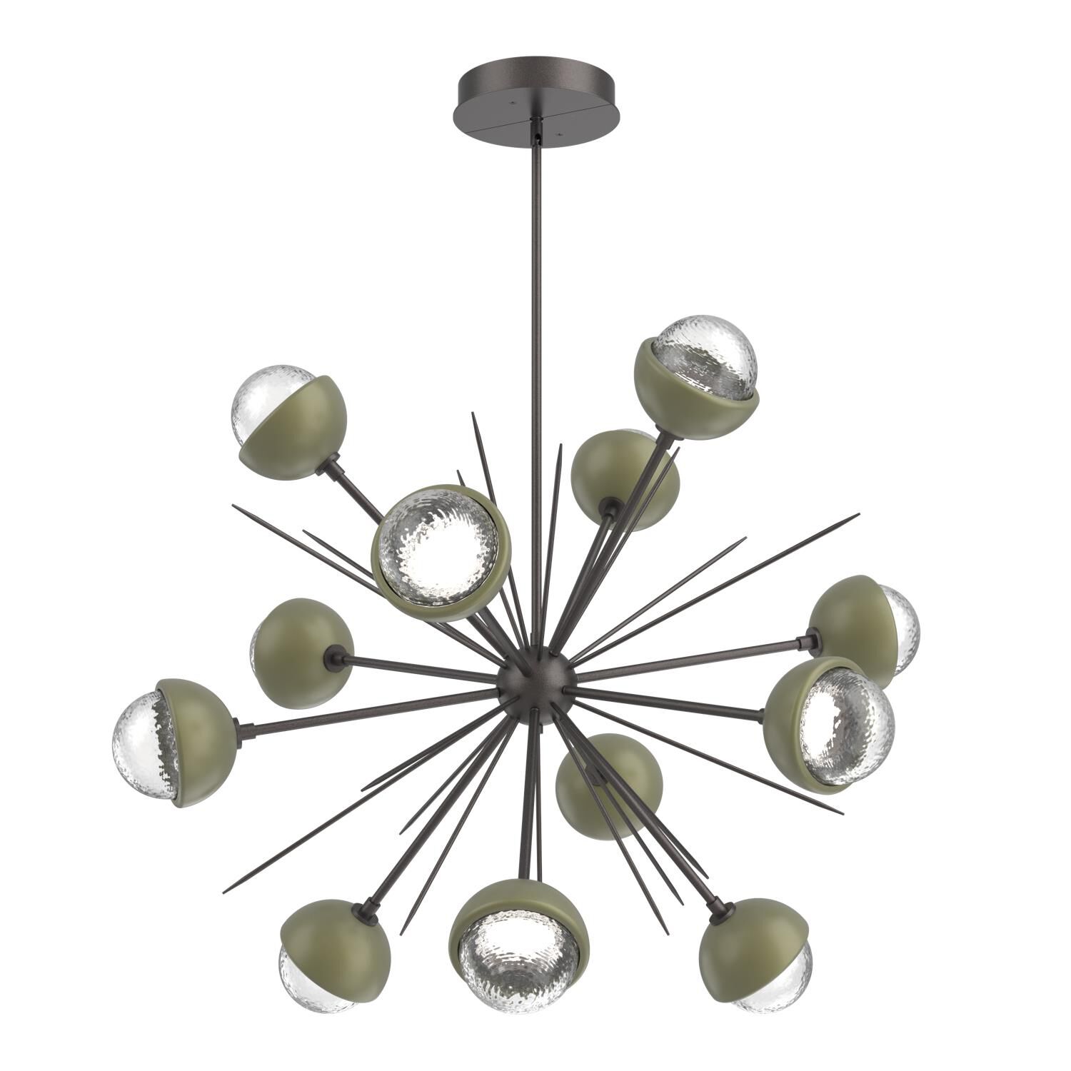 Shown in Graphite finish and Clear glass and Sage Green accent