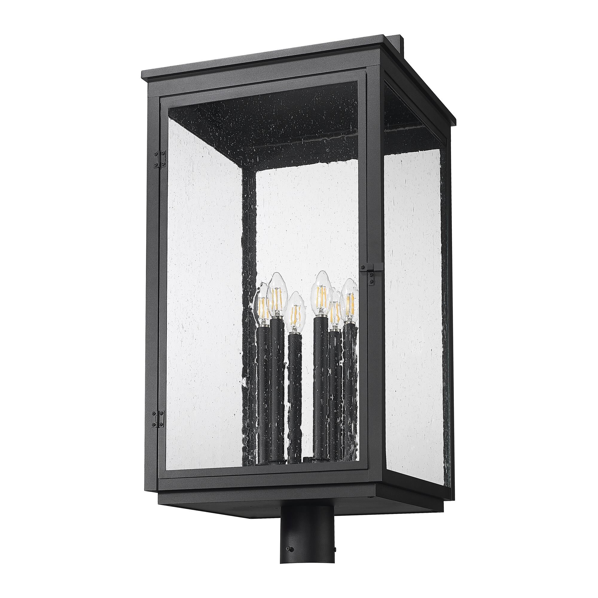 Shown in Sand Black finish and Clear Seedy glass and Clear Seedy shade