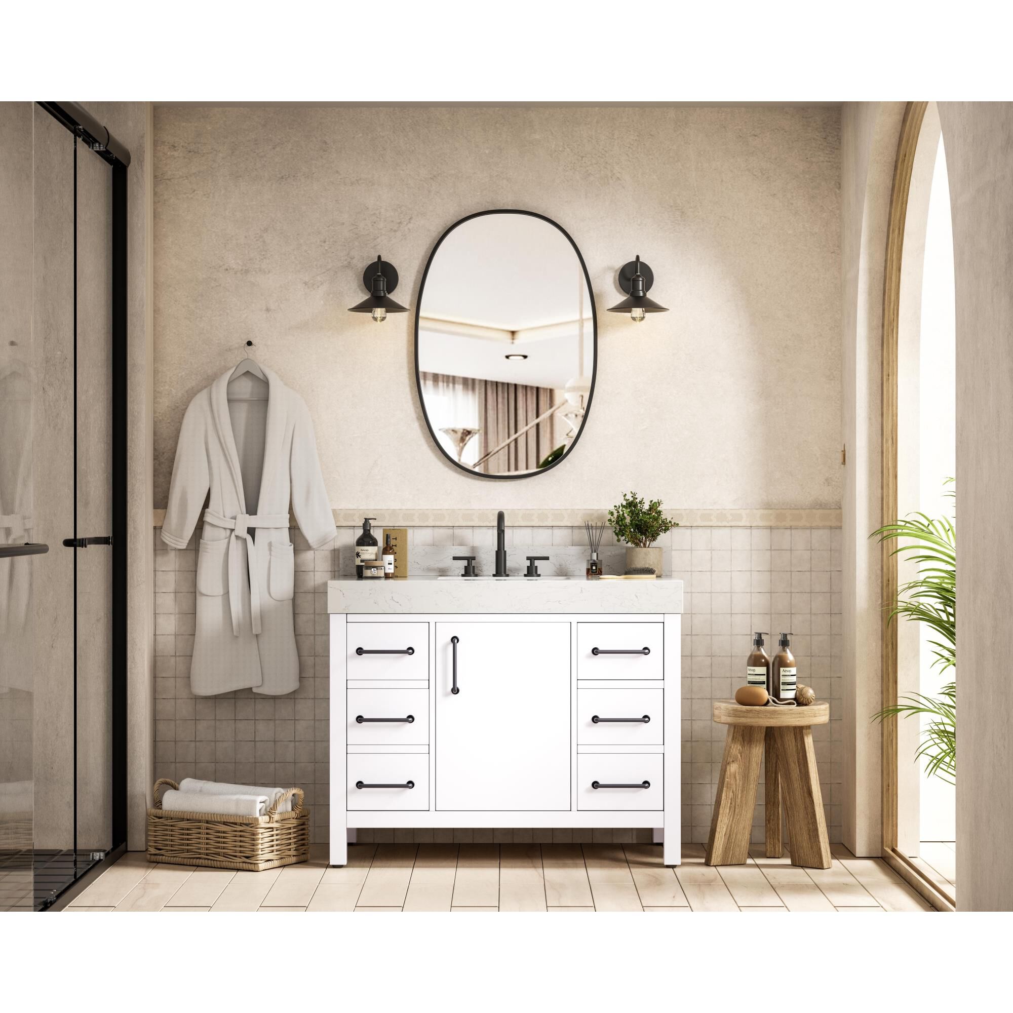 Shown in White finish