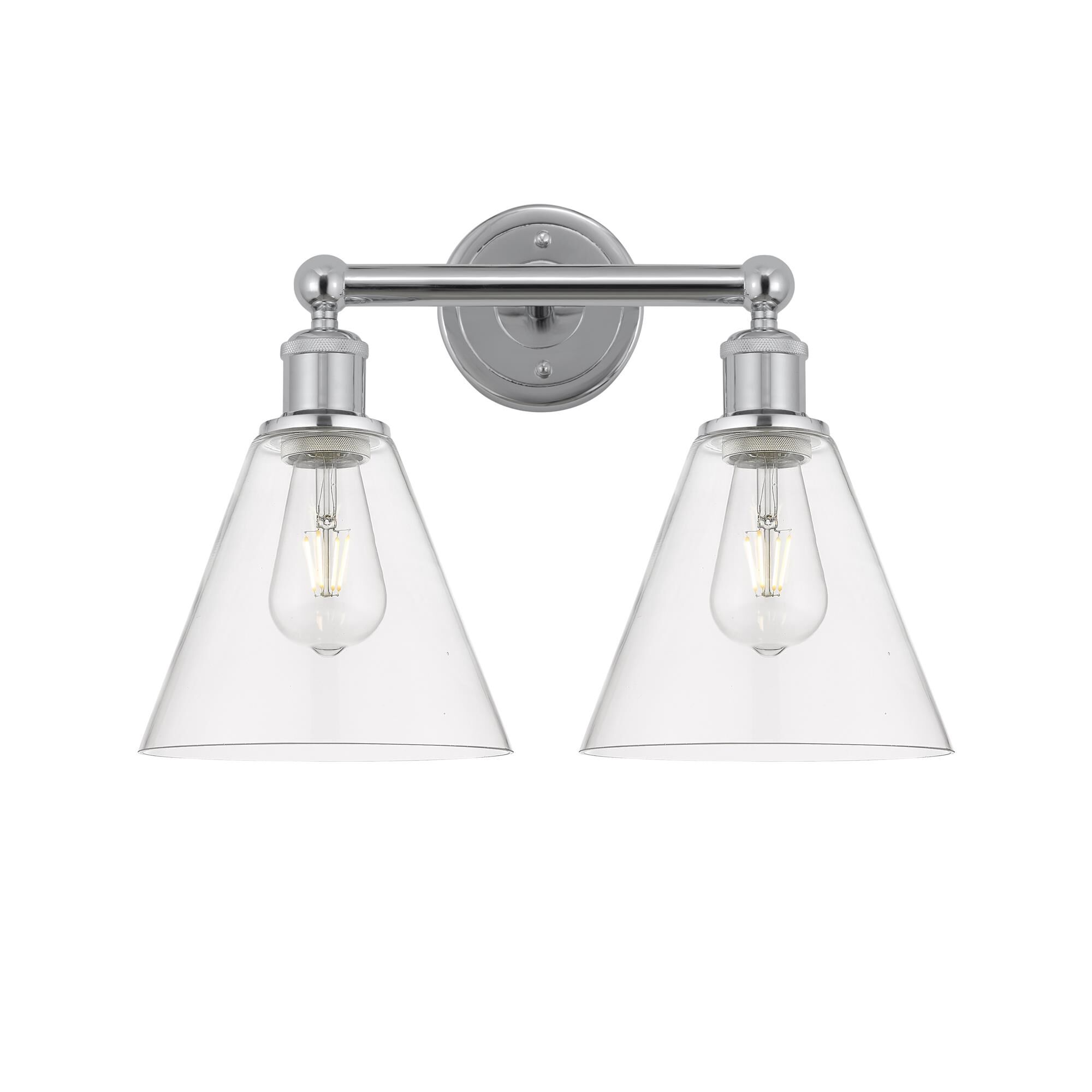 Shown in Polished Chrome finish and Clear glass