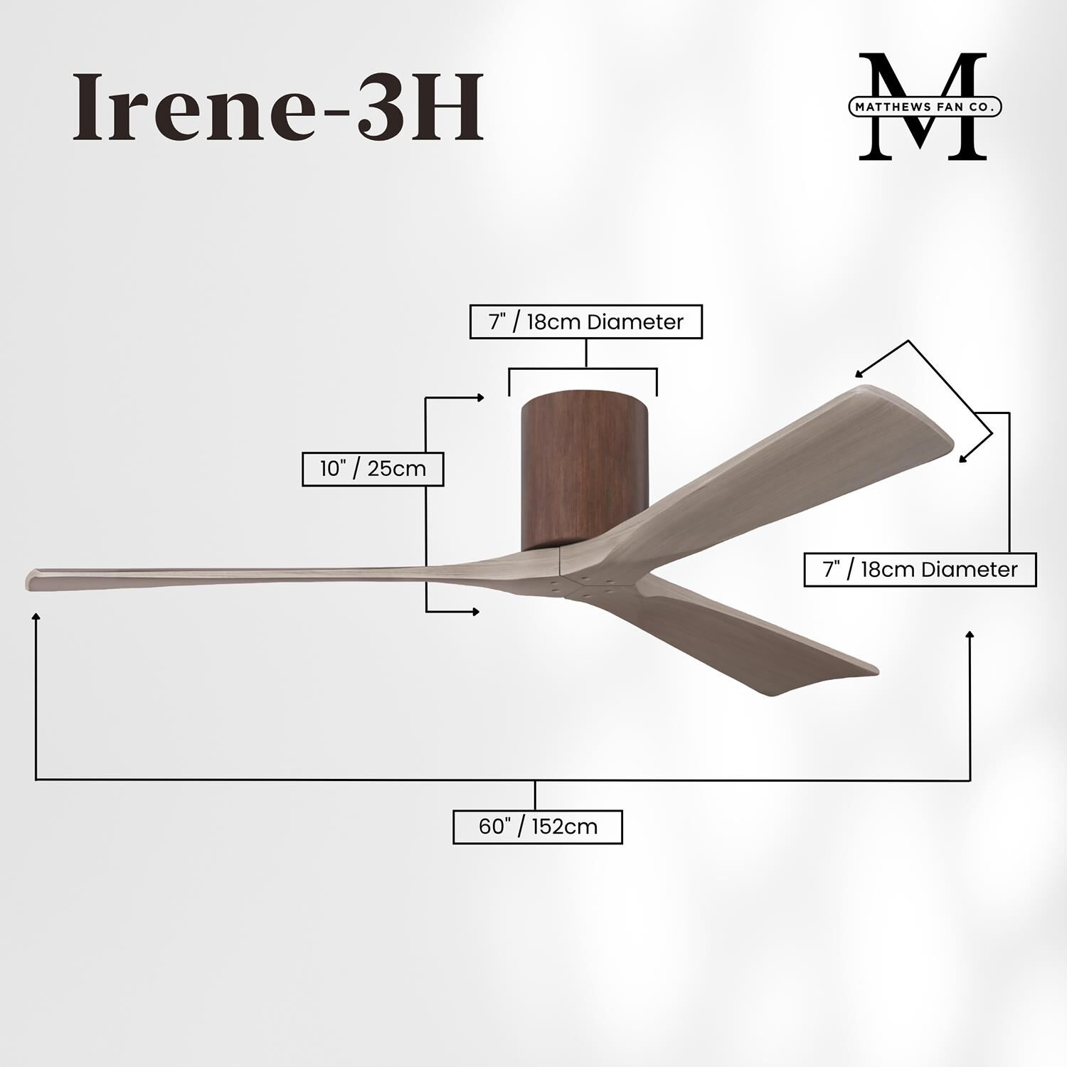 Irene 60 Inch Flush Mount Fan by Matthews Fan Company