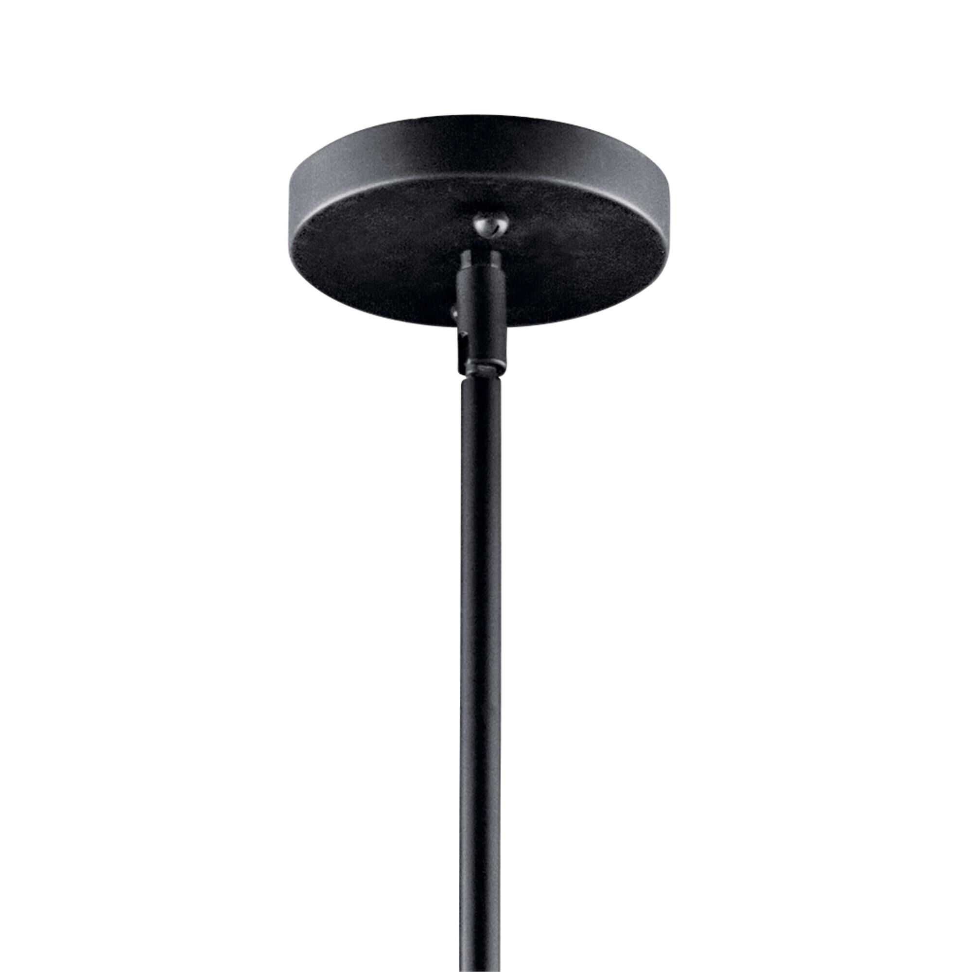 Shown in Black finish and Satin Etched glass and White Microfiber shade