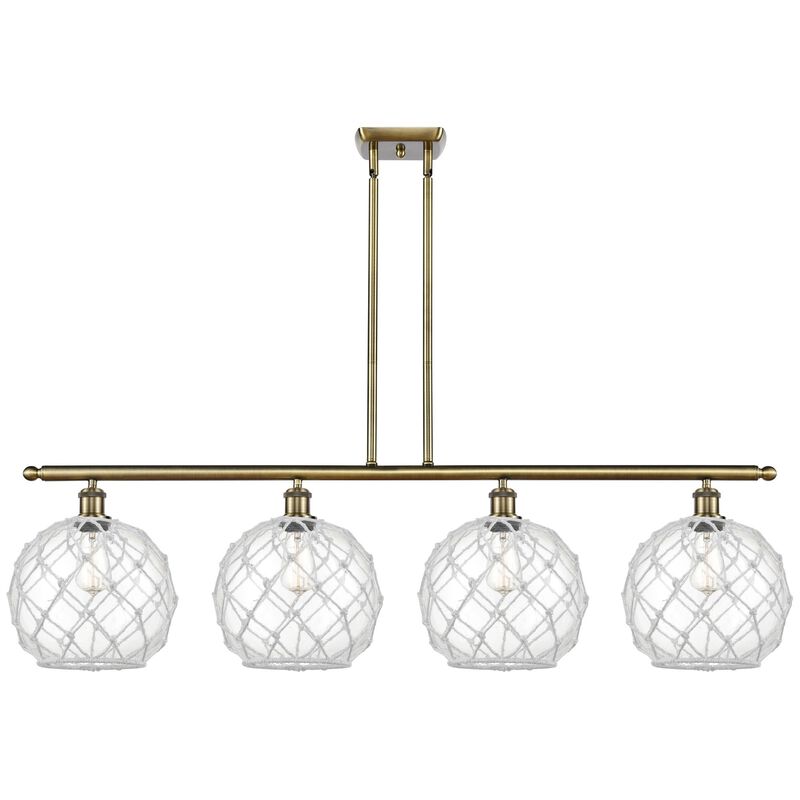 Bruno Marashlian Large Farmhouse Rope 48 Inch Linear Suspension Light by Innovations Lighting