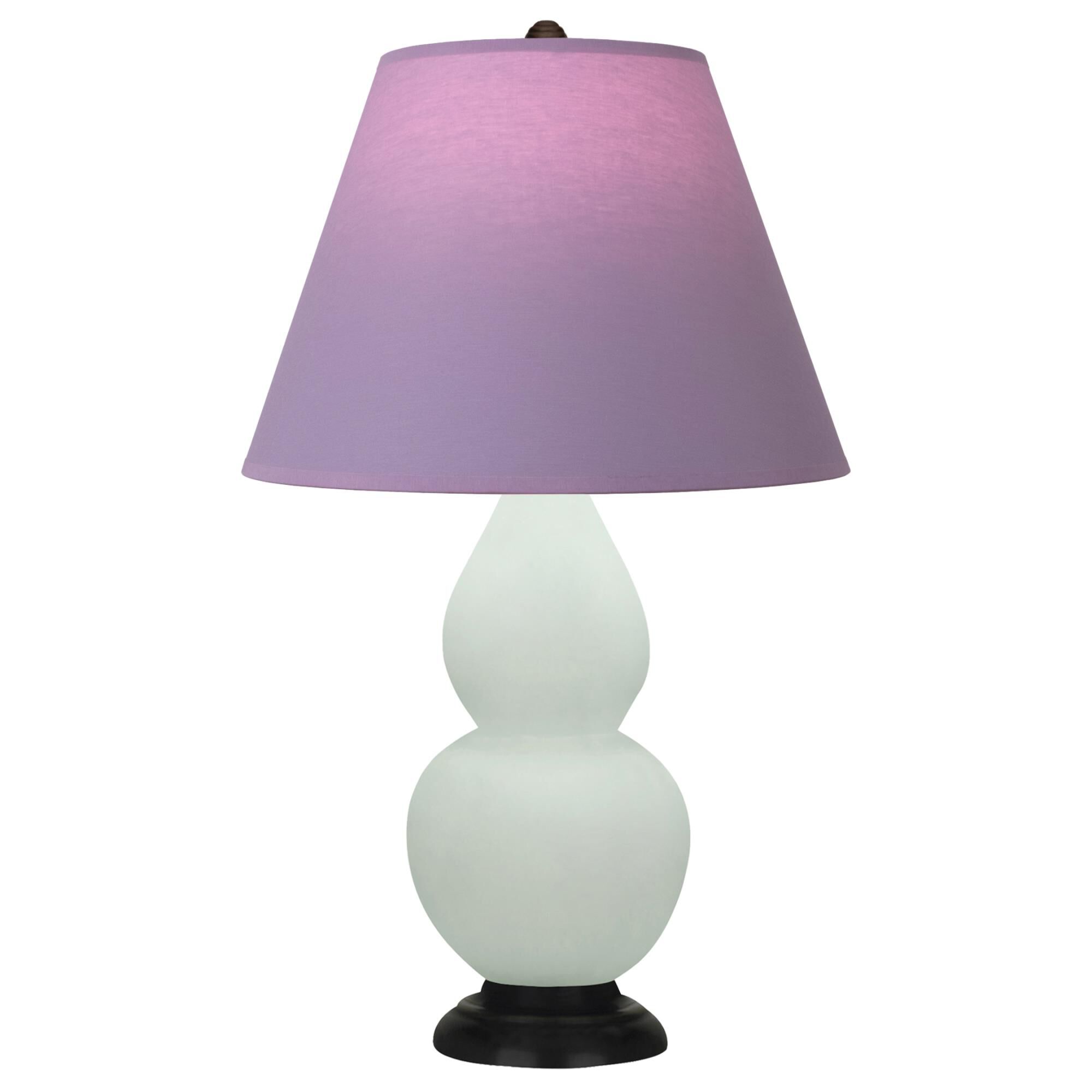 Shown in Matte Celadon finish and Lavender and Plum shade and Deep Patina Bronze accent