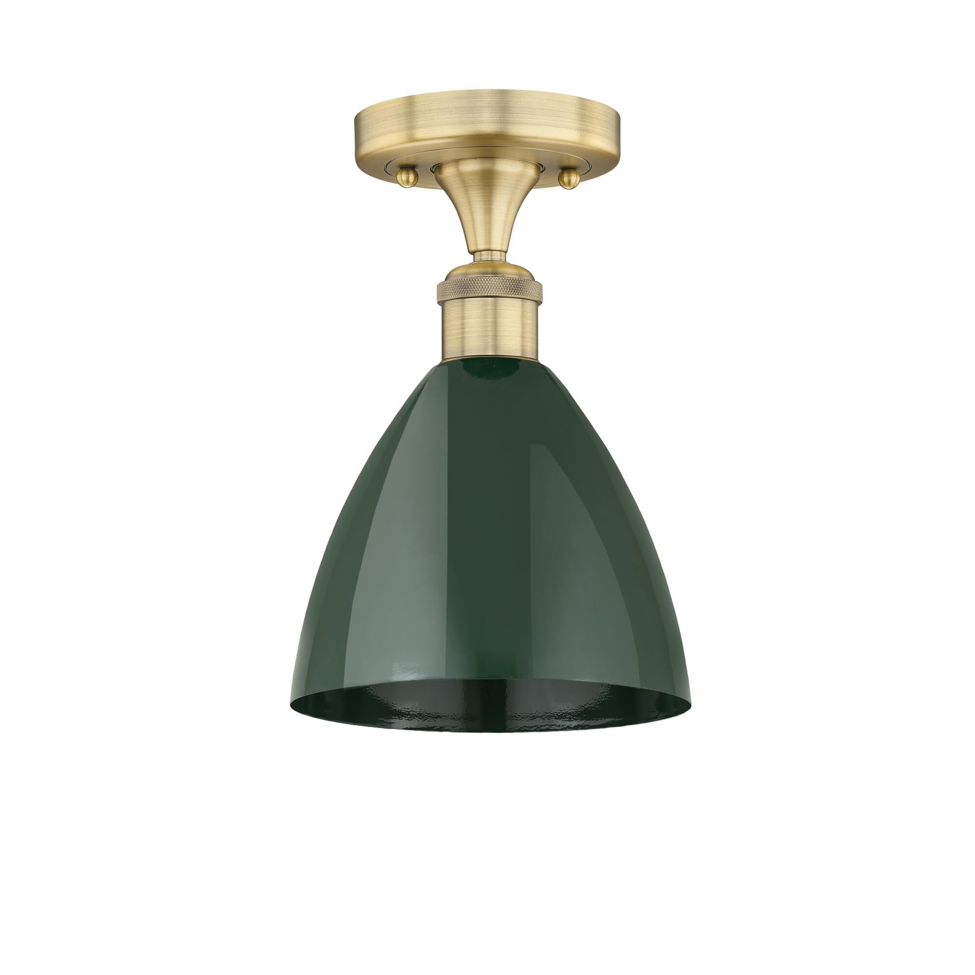 Shown in Brushed Brass finish and Green shade