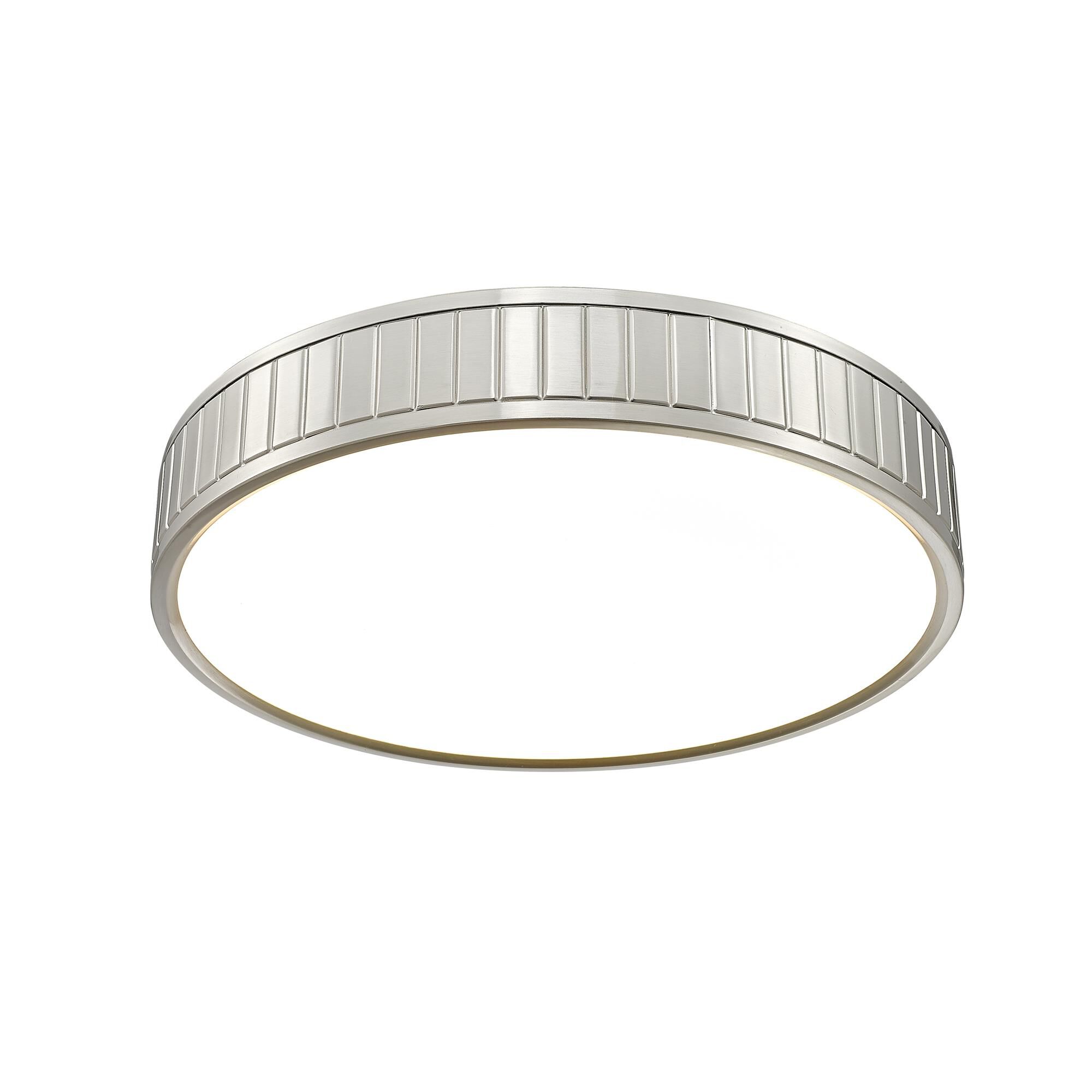 Shown in Brushed Nickel finish and Frosted glass and Frosted shade