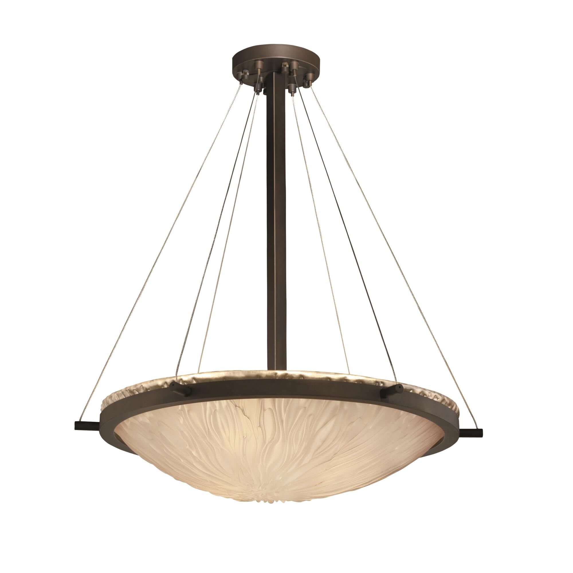 Shown in Dark Bronze finish and White Frosted Venetian glass and Round Bowl (GLA) shade and Round Bowl accent