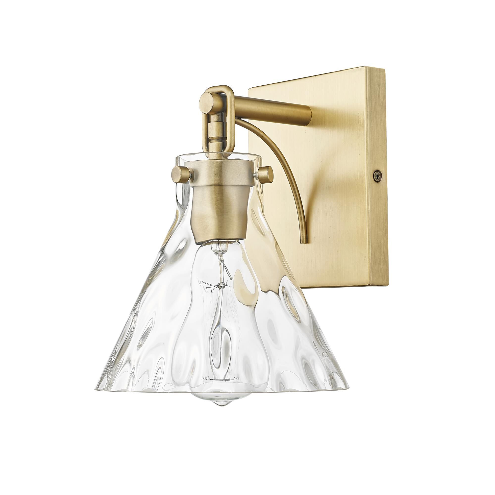 Shown in Vintage Brass finish and Clear Water glass