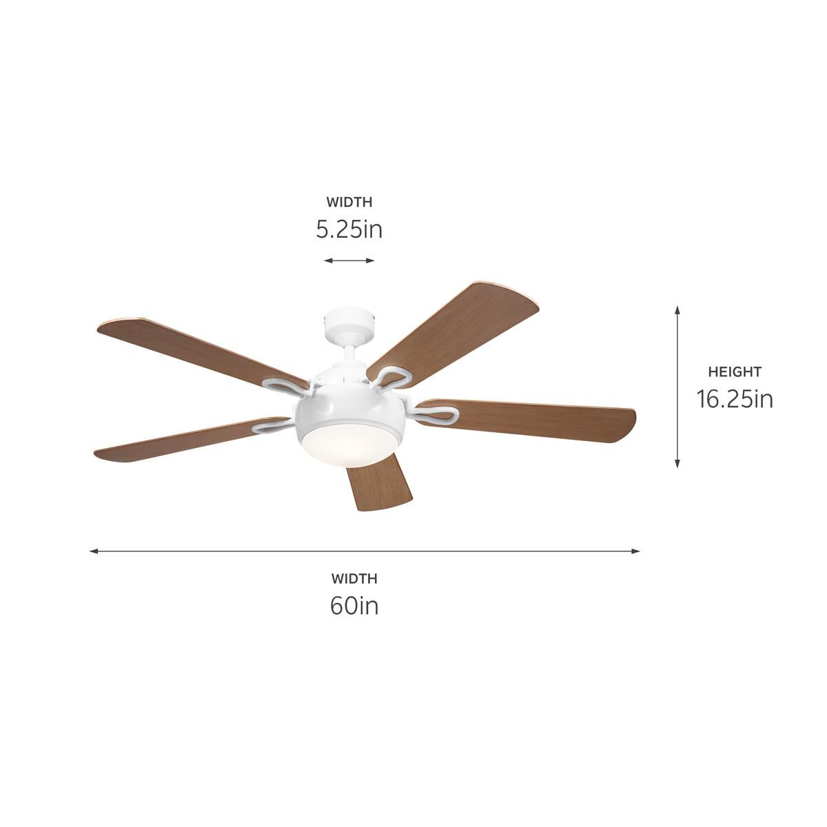 Humble 60 Inch Ceiling Fan with Light Kit by Kichler Lighting