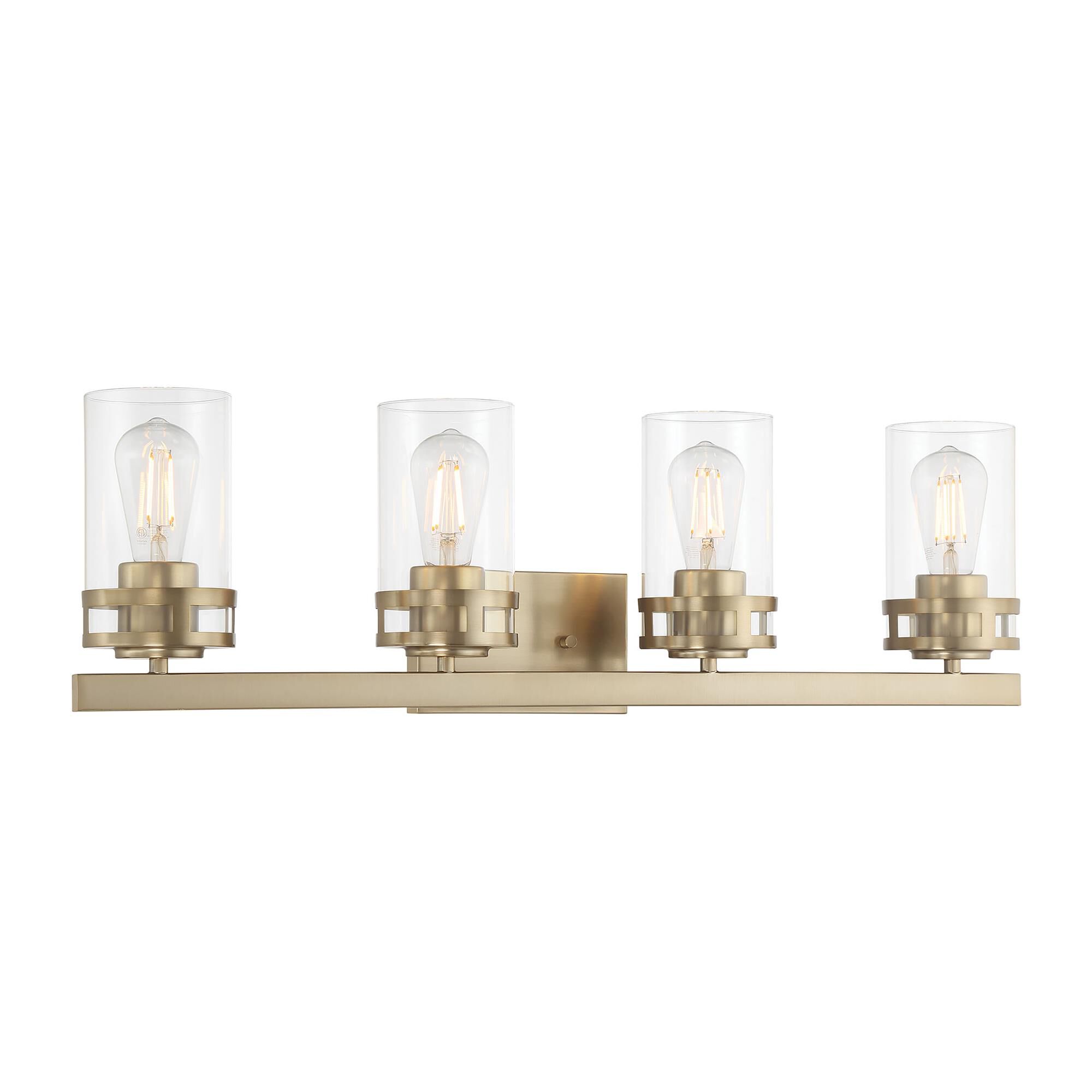 Shown in Modern Gold finish and Clear glass