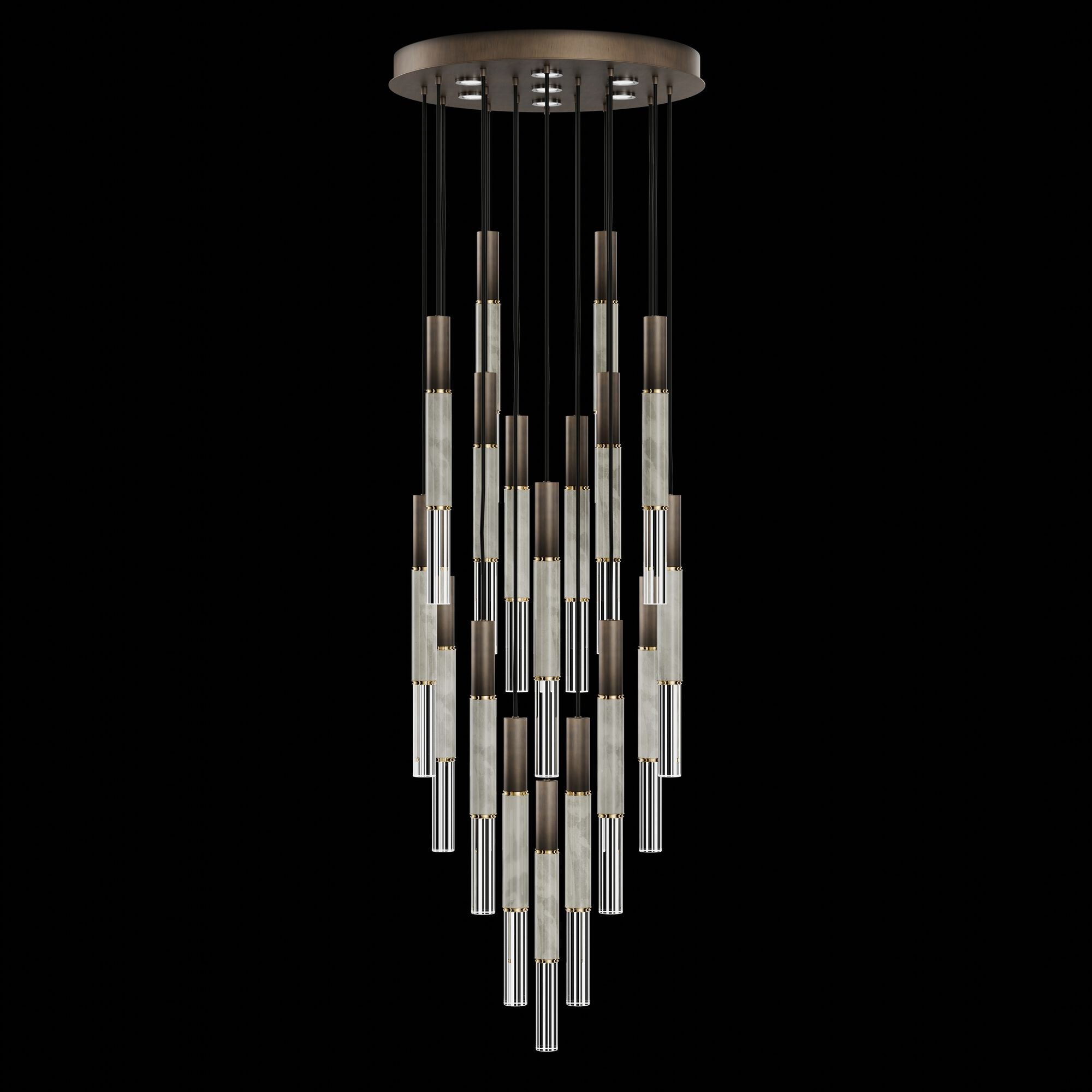 Shown in Bronze finish and True crystal and False glass