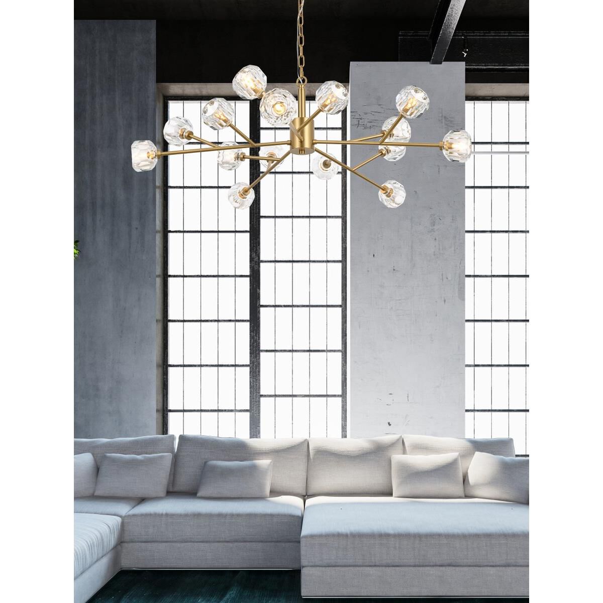 Shown in Gold  finish and RC Clear crystal and Clear glass