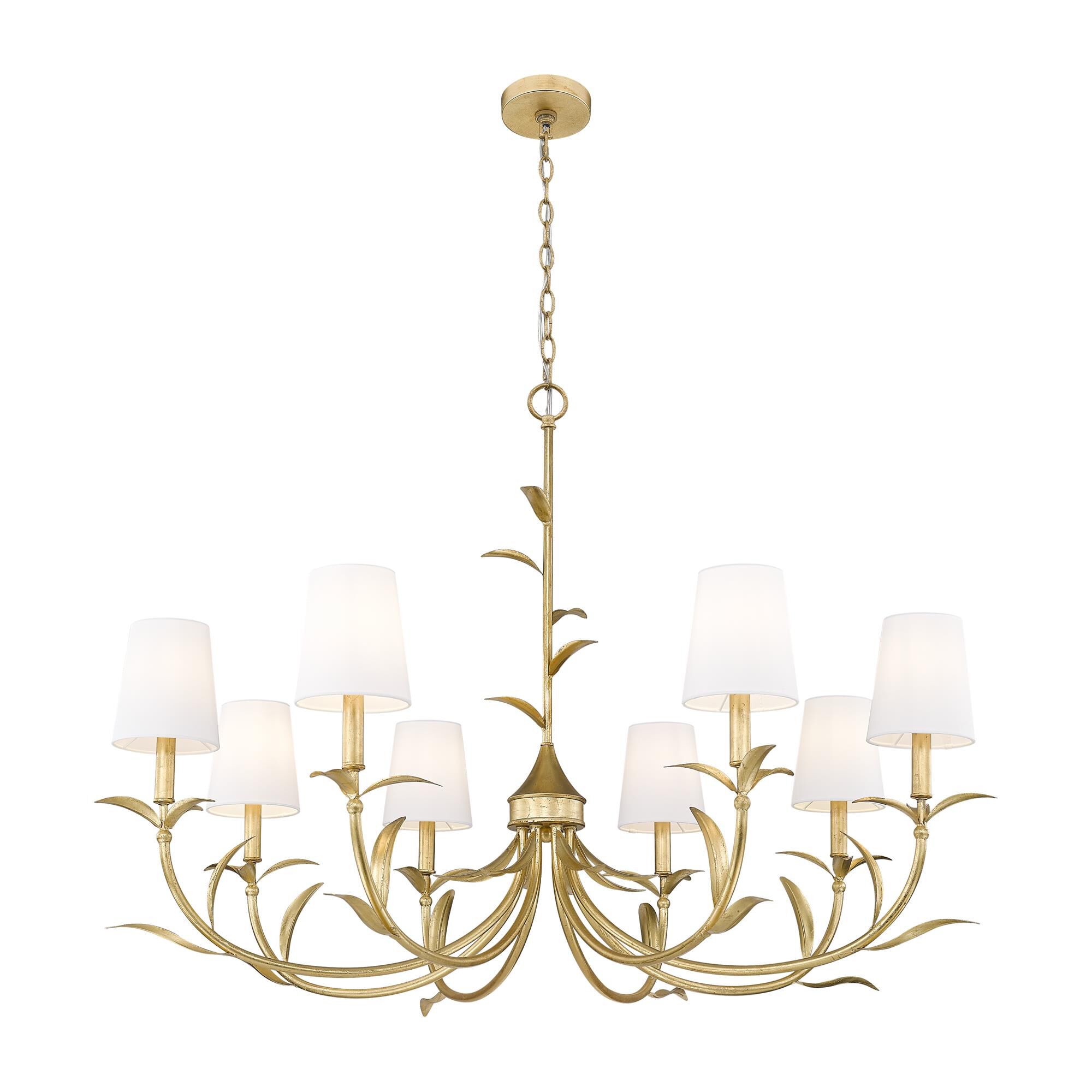 Shown in Gold Leaf finish and White glass
