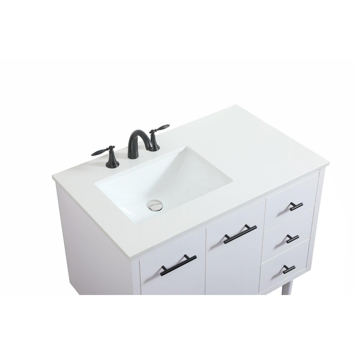 Shown in White finish and No Backsplash accent