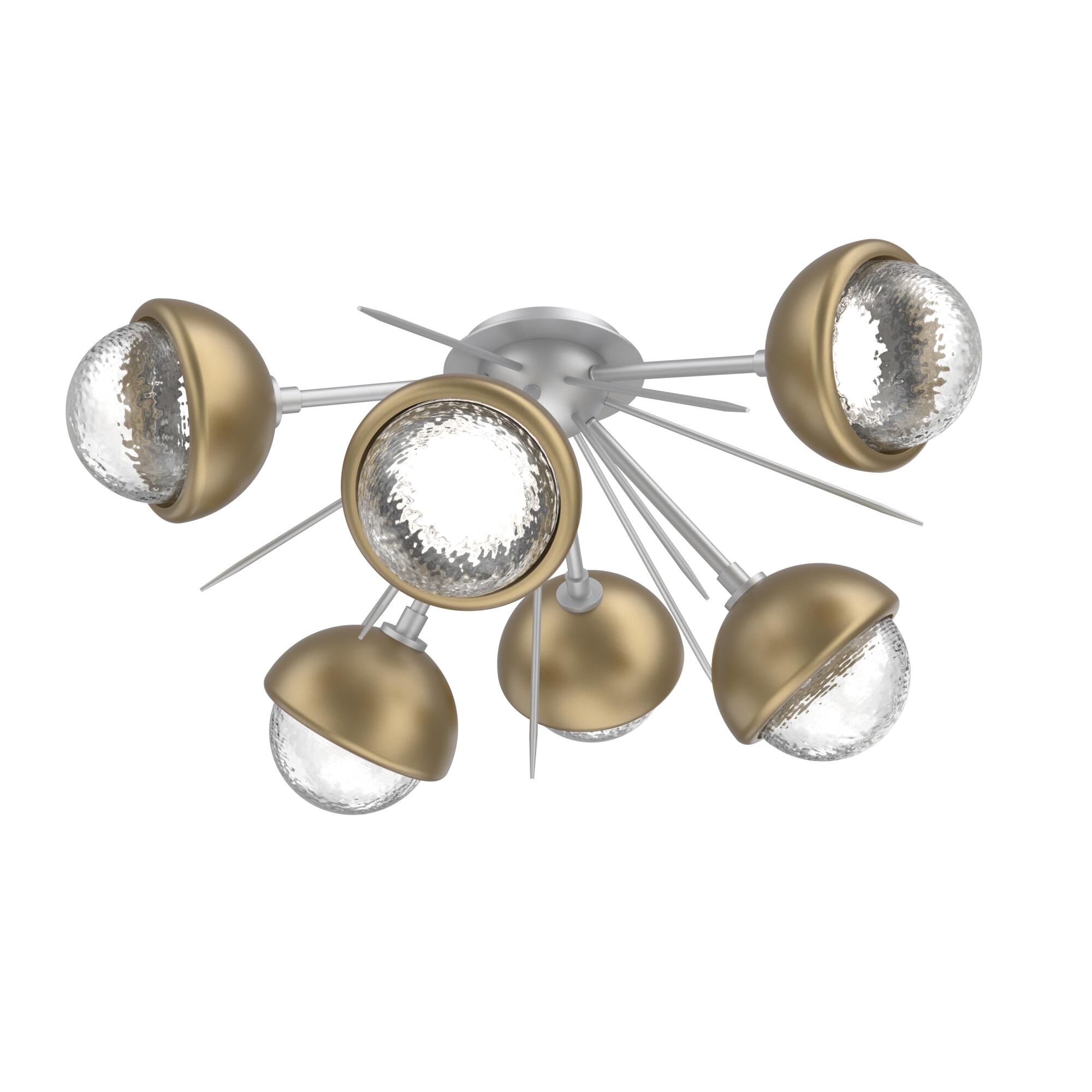 Shown in Classic Silver finish and Clear glass and Gilded Brass accent