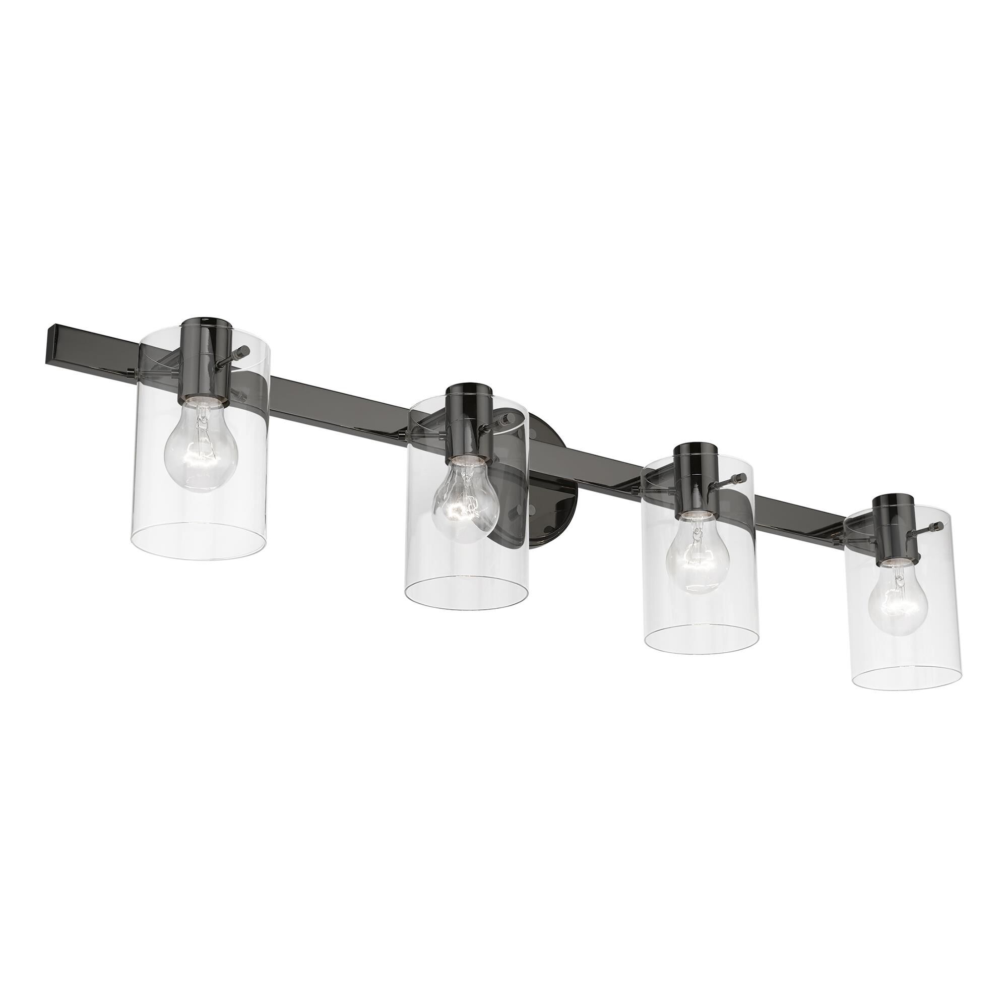 Shown in Black Chrome finish and Clear glass