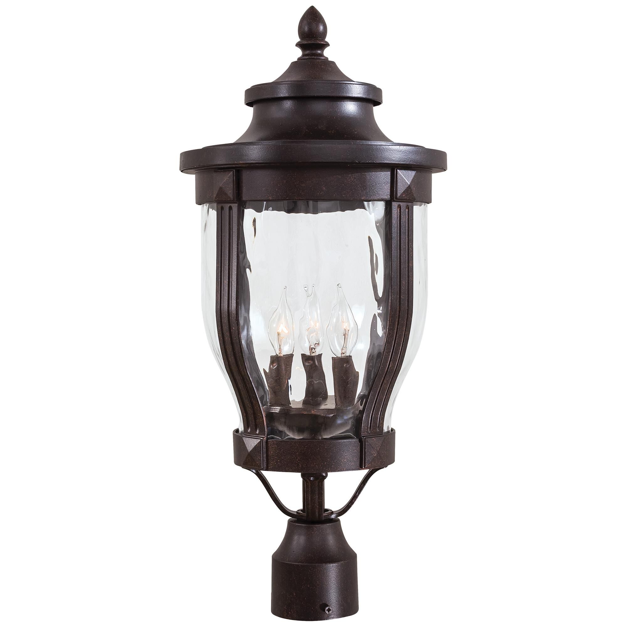 Shown in Corona Bronze finish and Clear Hammer glass