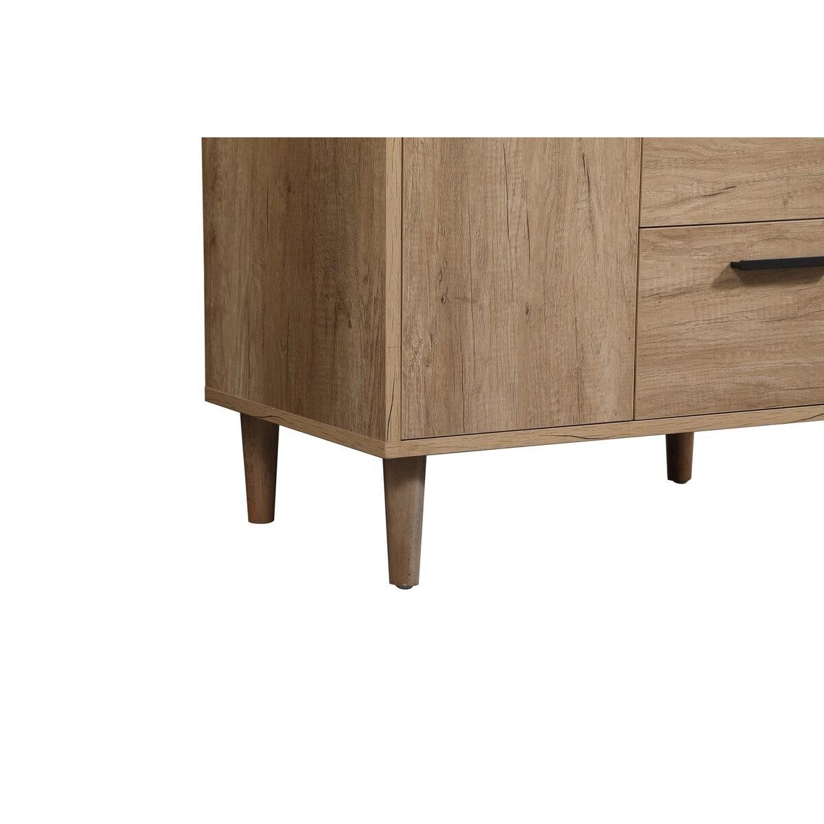 Shown in Natural Oak finish and With Backsplash accent