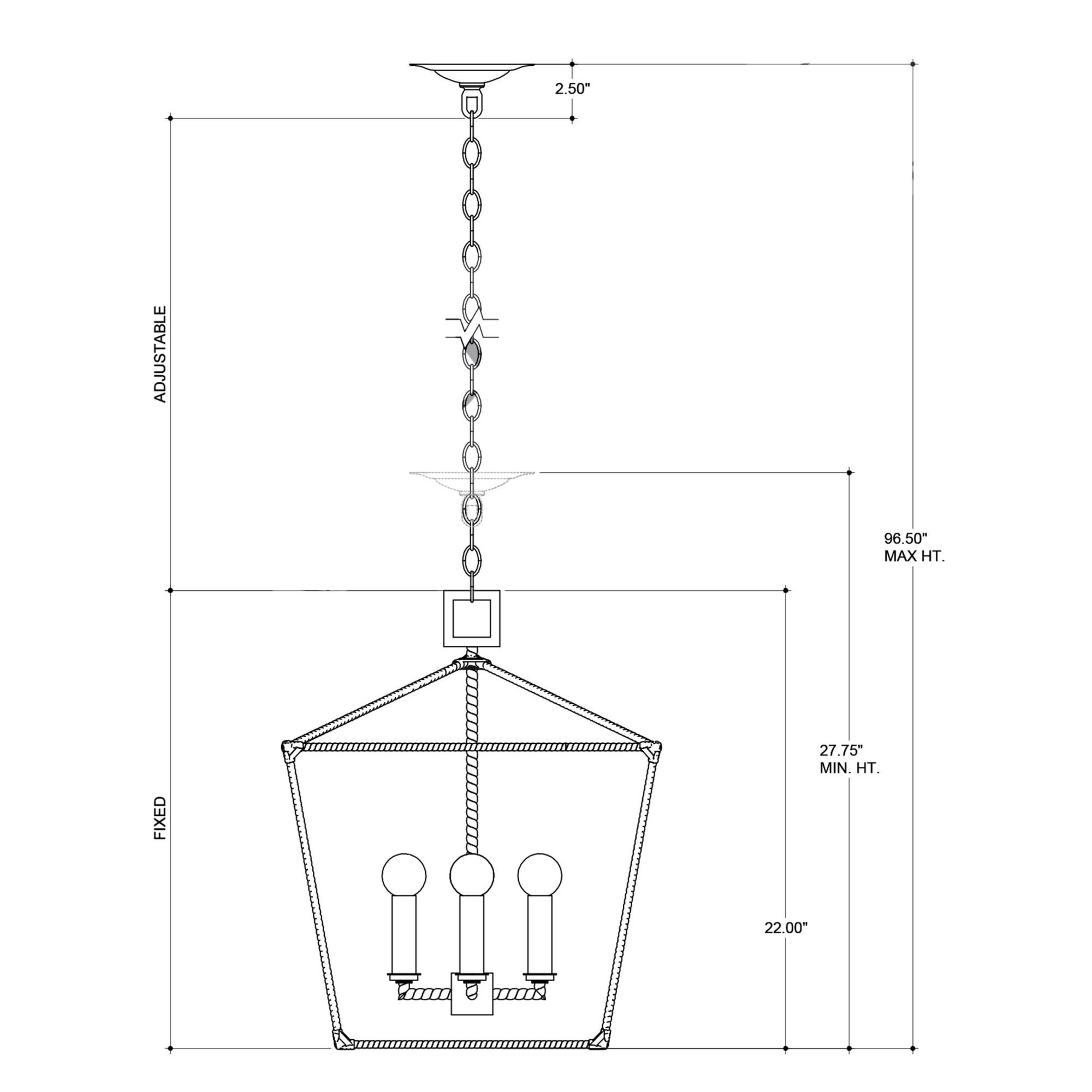 Denison 18 Inch Cage Pendant by Currey and Company