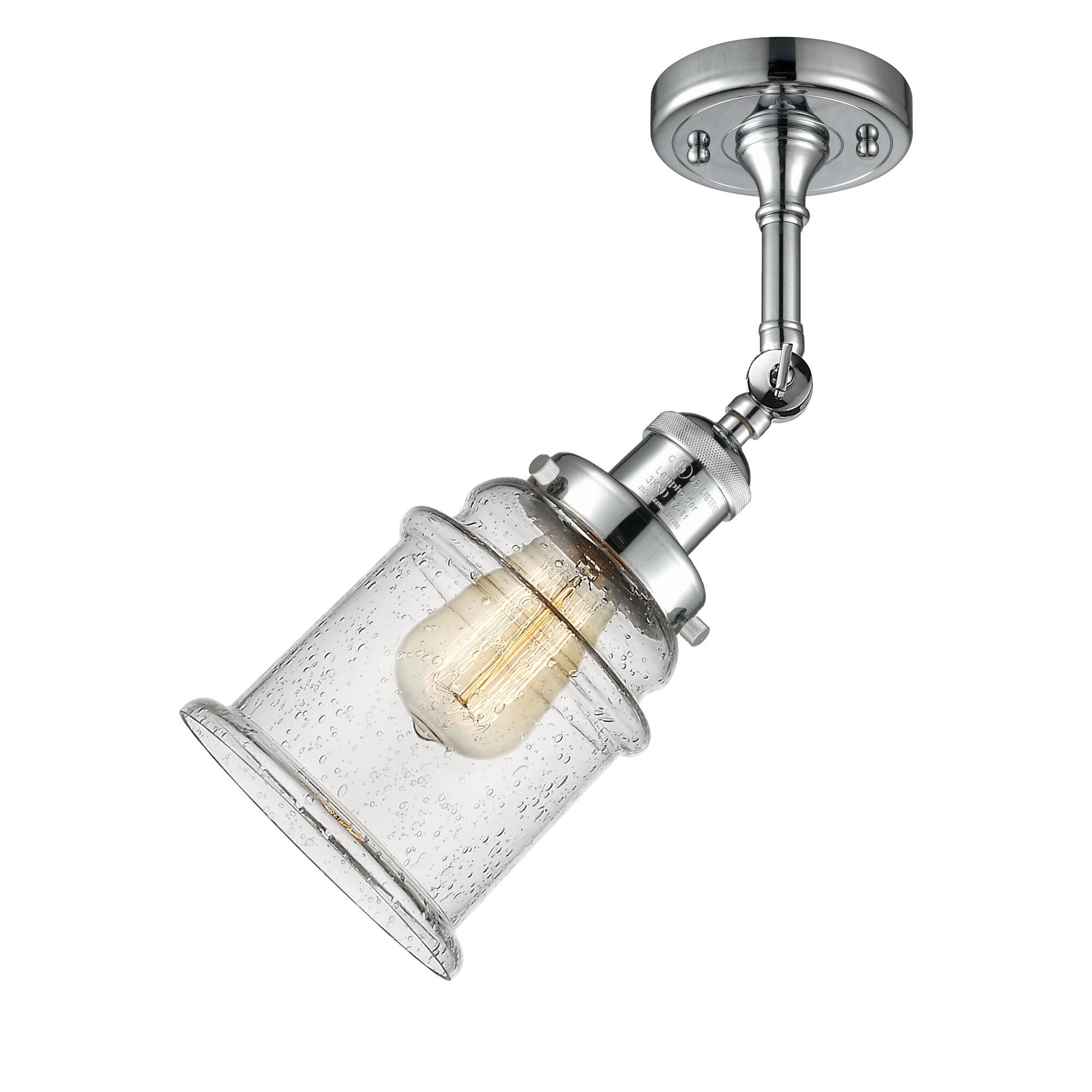 Shown in Polished Chrome finish and Seedy glass and None accent