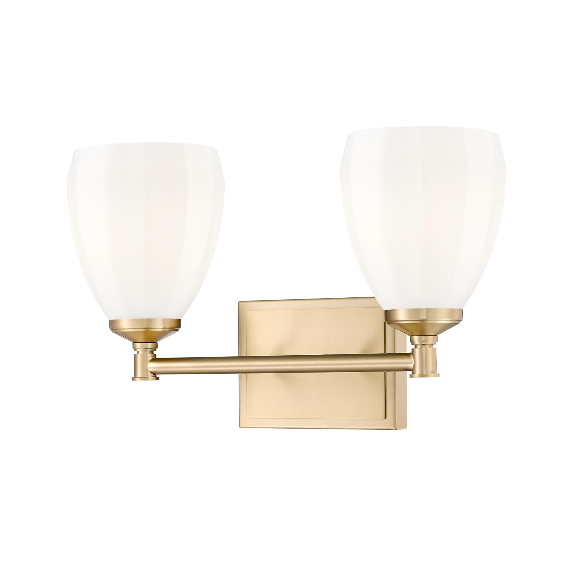 Shown in Modern Gold finish and Matte Opal glass and Matte Opal shade