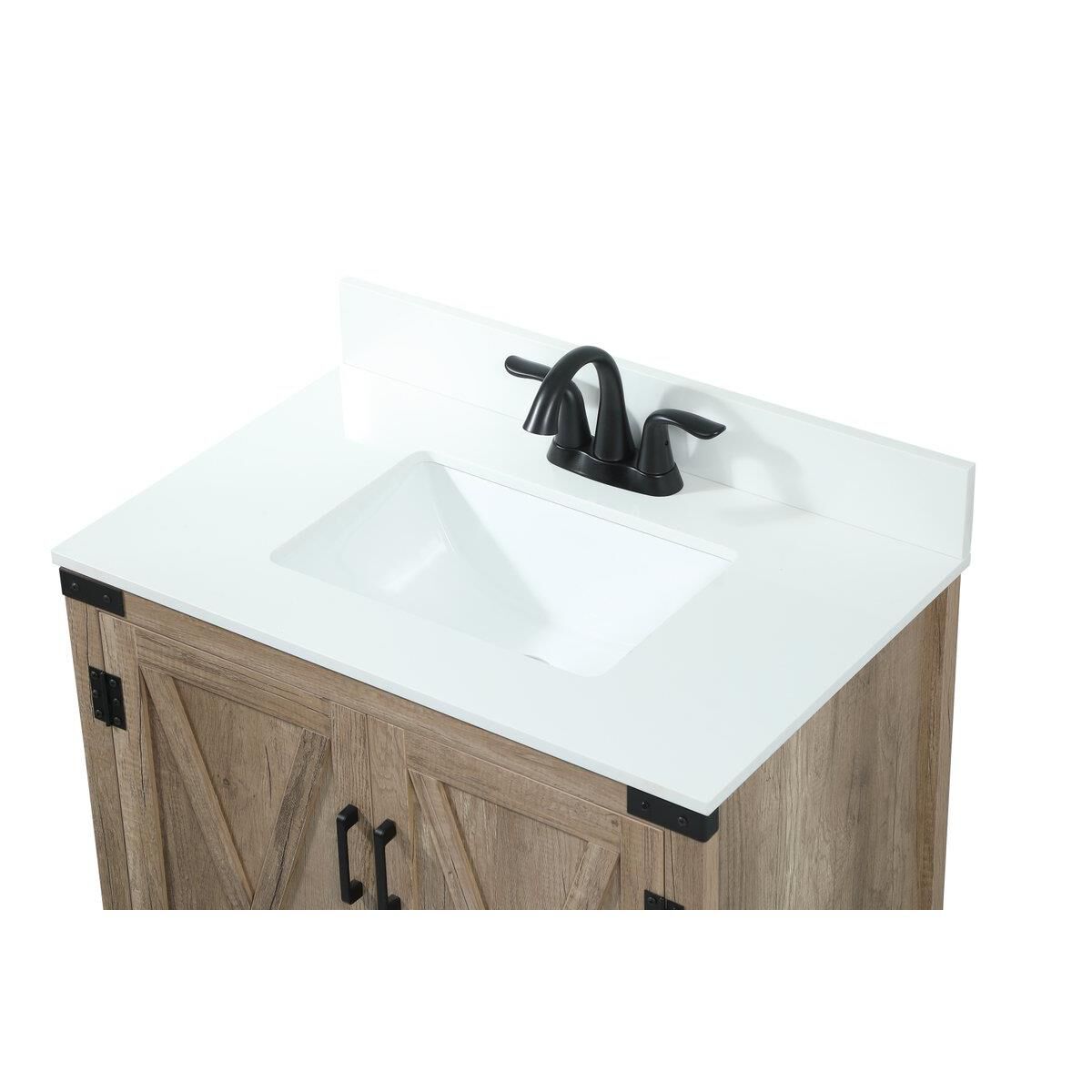 Shown in Natural Oak finish and With Backsplash accent