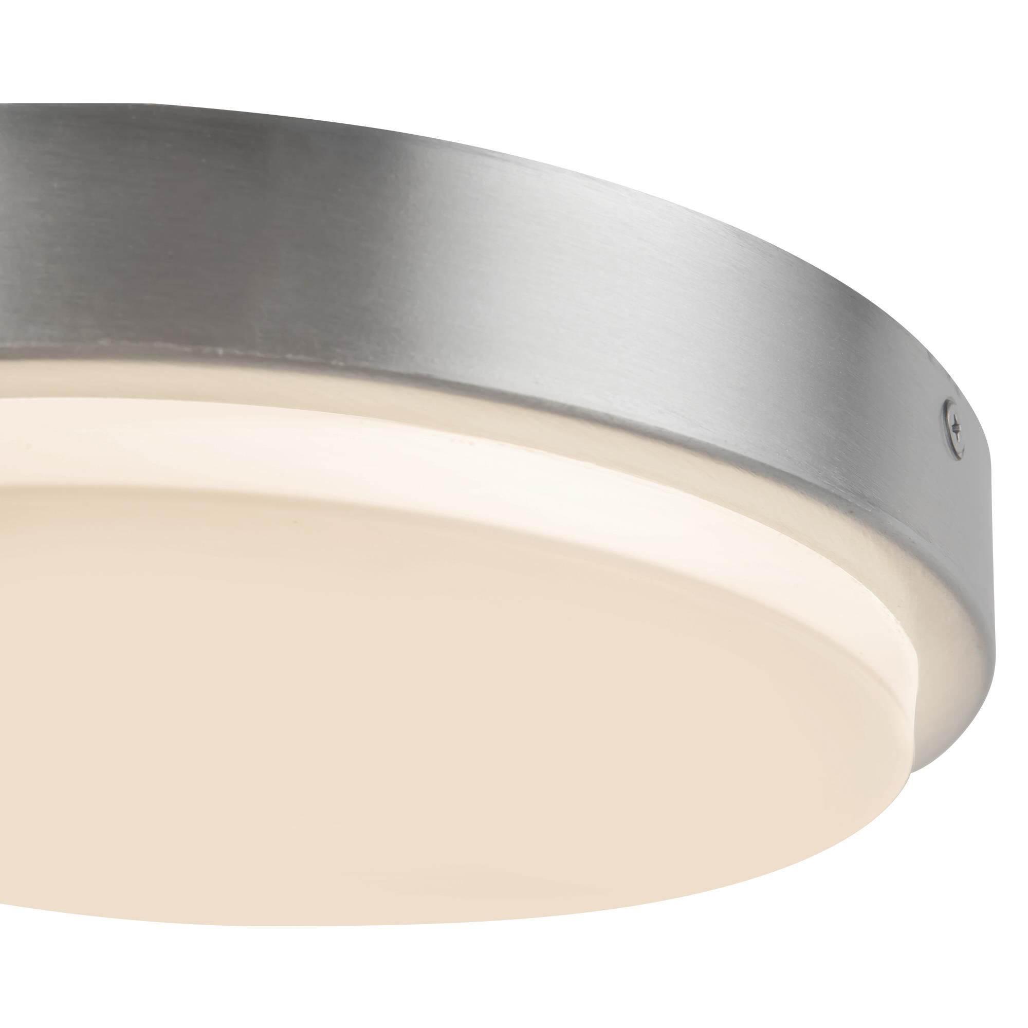 Shown in Brushed Nickel finish and Frosted Polycarbonate Diffuser glass