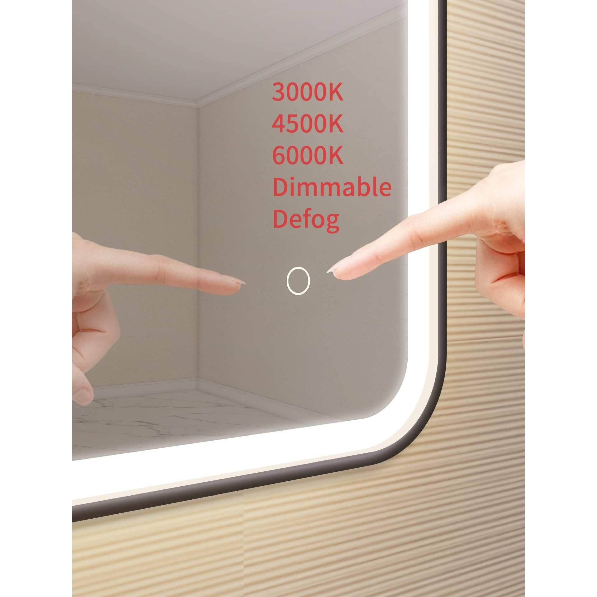 Harmoni 40 Inch Rectangular LED Lighted Mirror by Elegant Decor