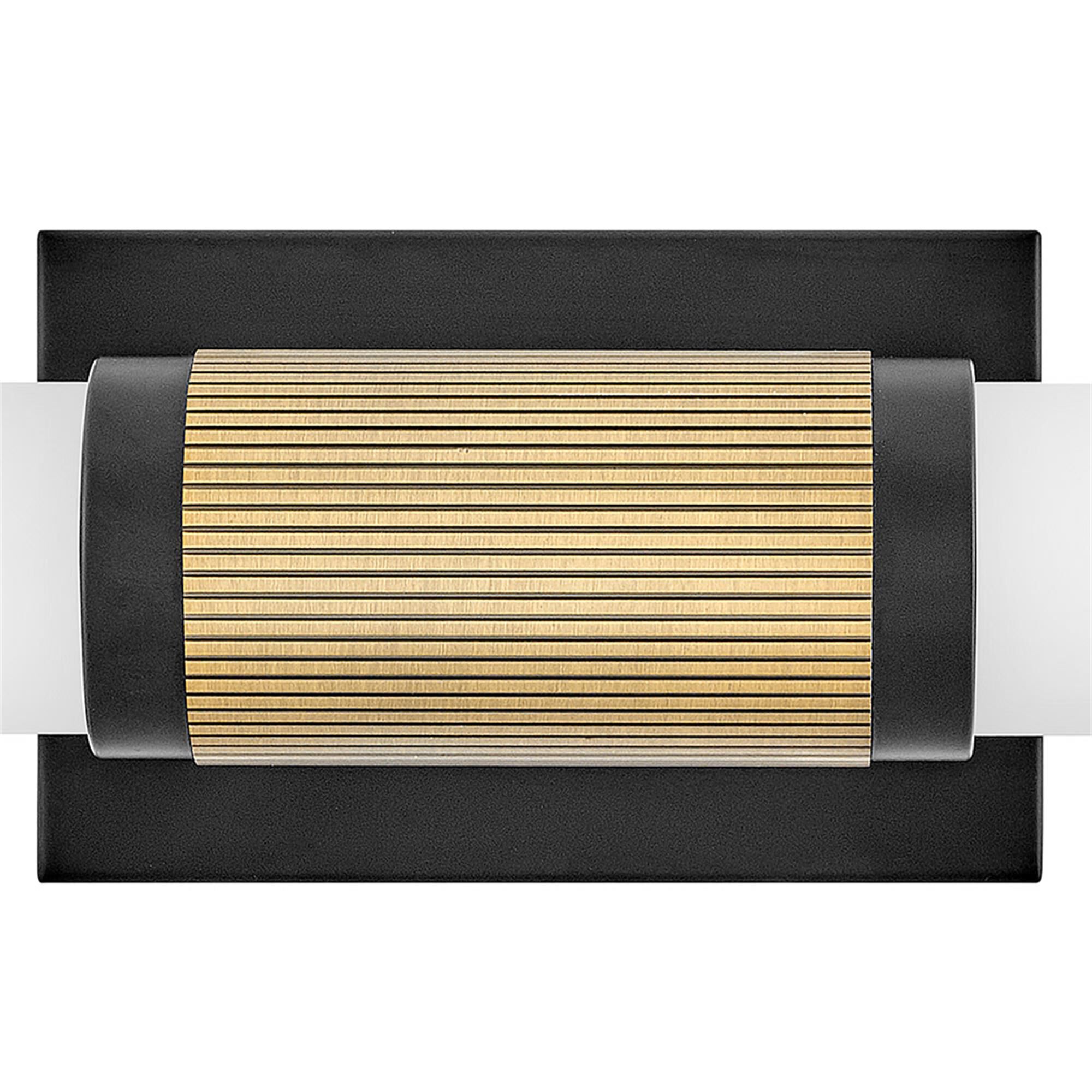 Shown in Black with Lacquered Brass Accents finish and Etched Opal glass