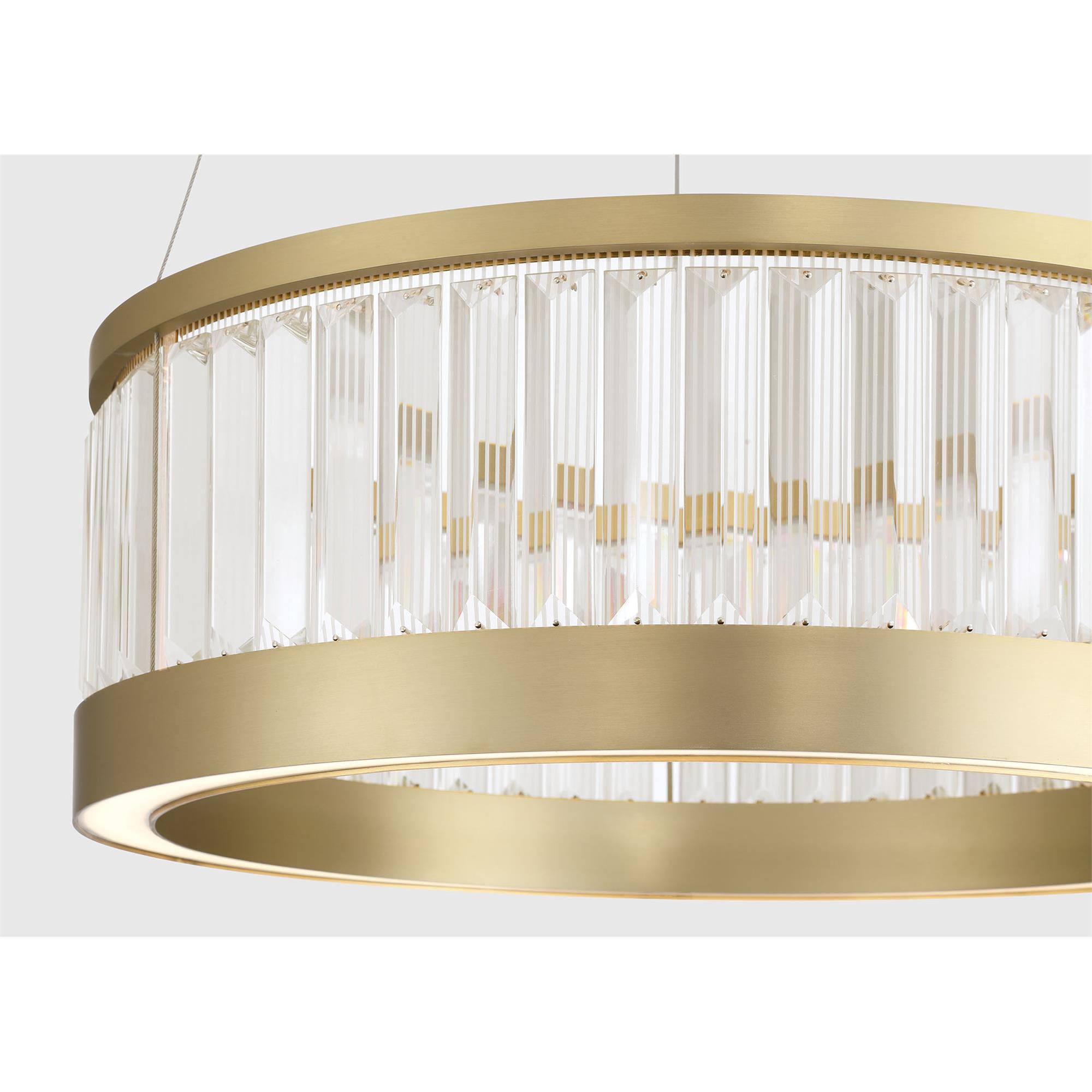 Shown in Gold finish and Clear Crystal glass