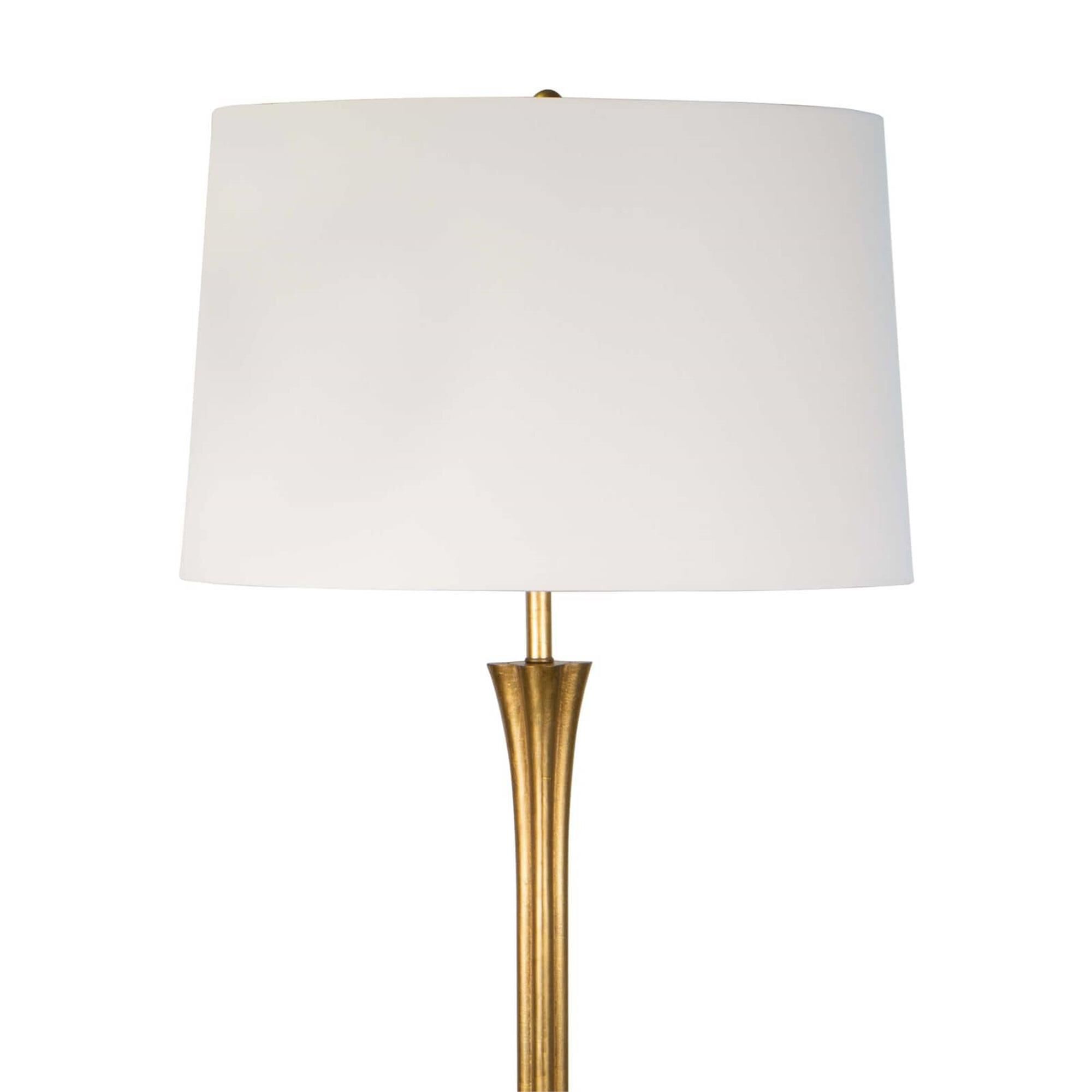 Shown in Gold Leaf finish and Linen shade