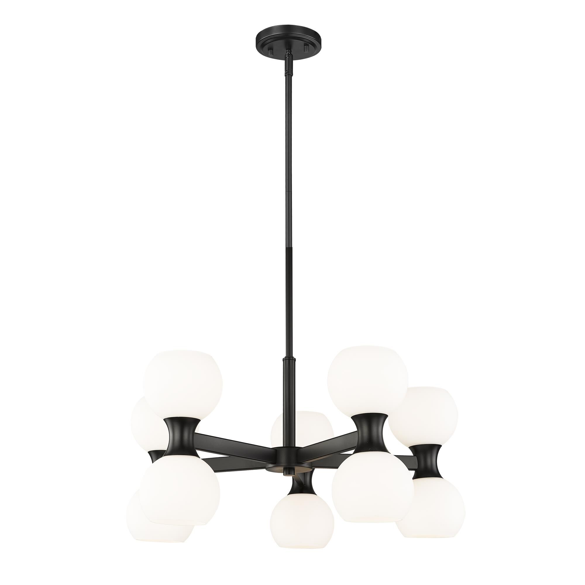 Shown in Matte Black finish and Matte Opal glass
