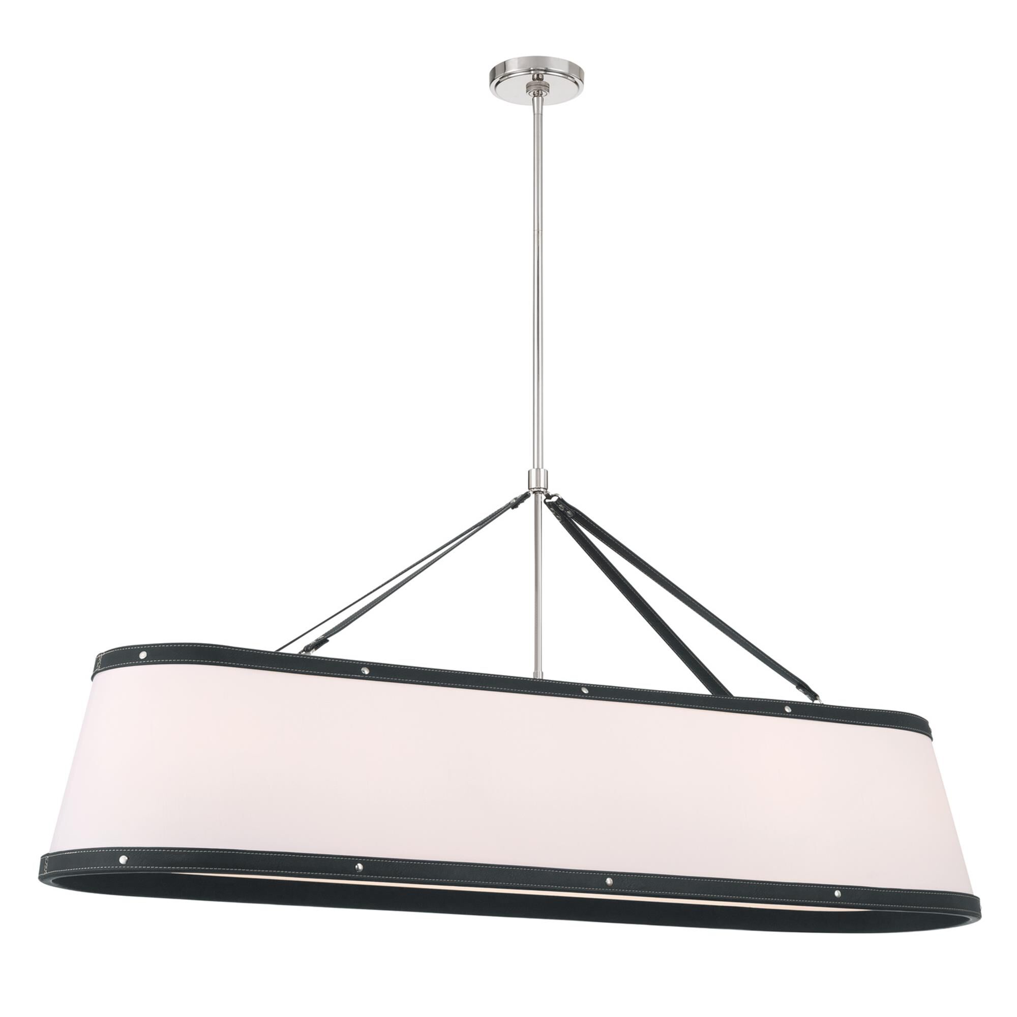 Shown in Polished Nickel finish and Fabric glass and Fabric shade