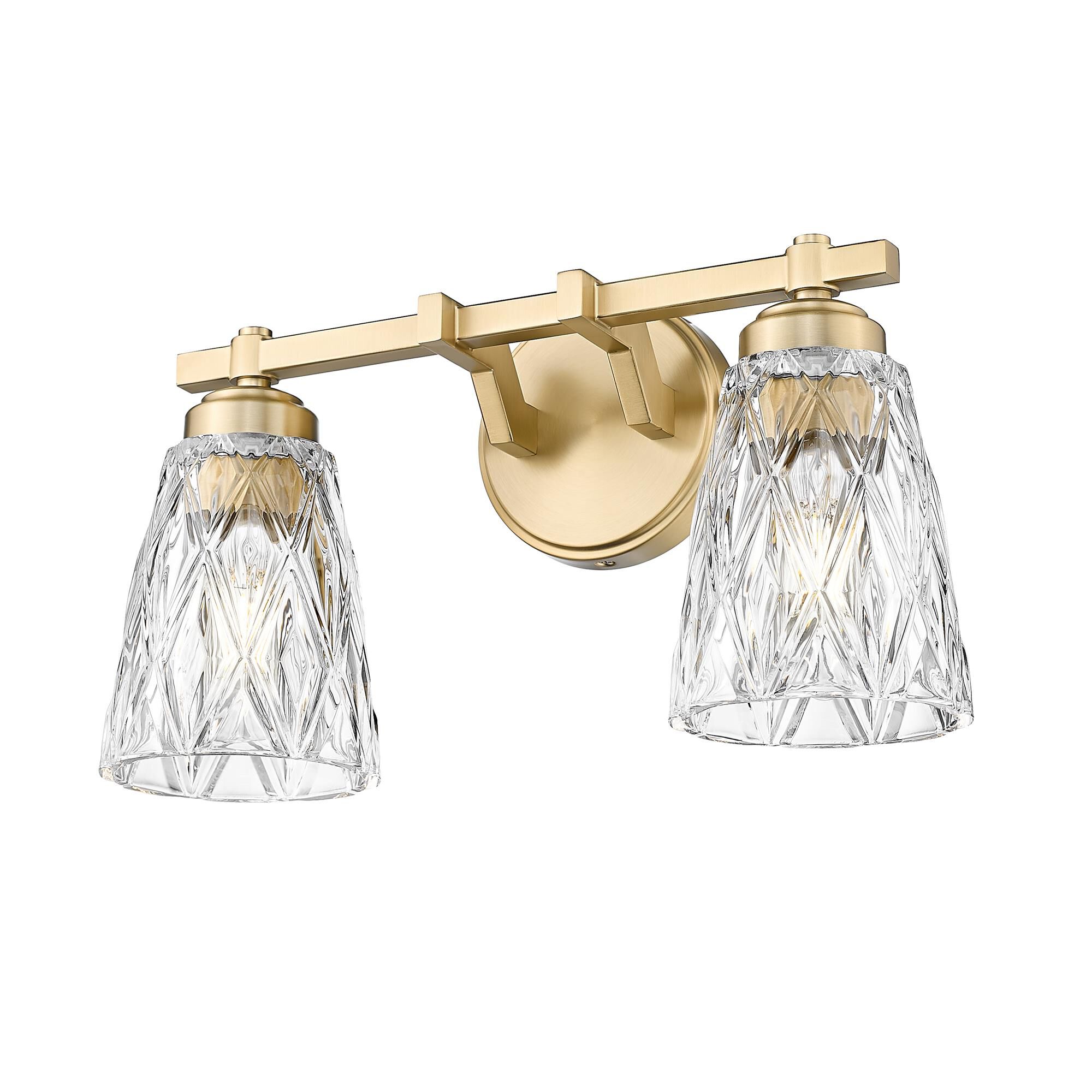Shown in Modern Gold finish and Clear glass