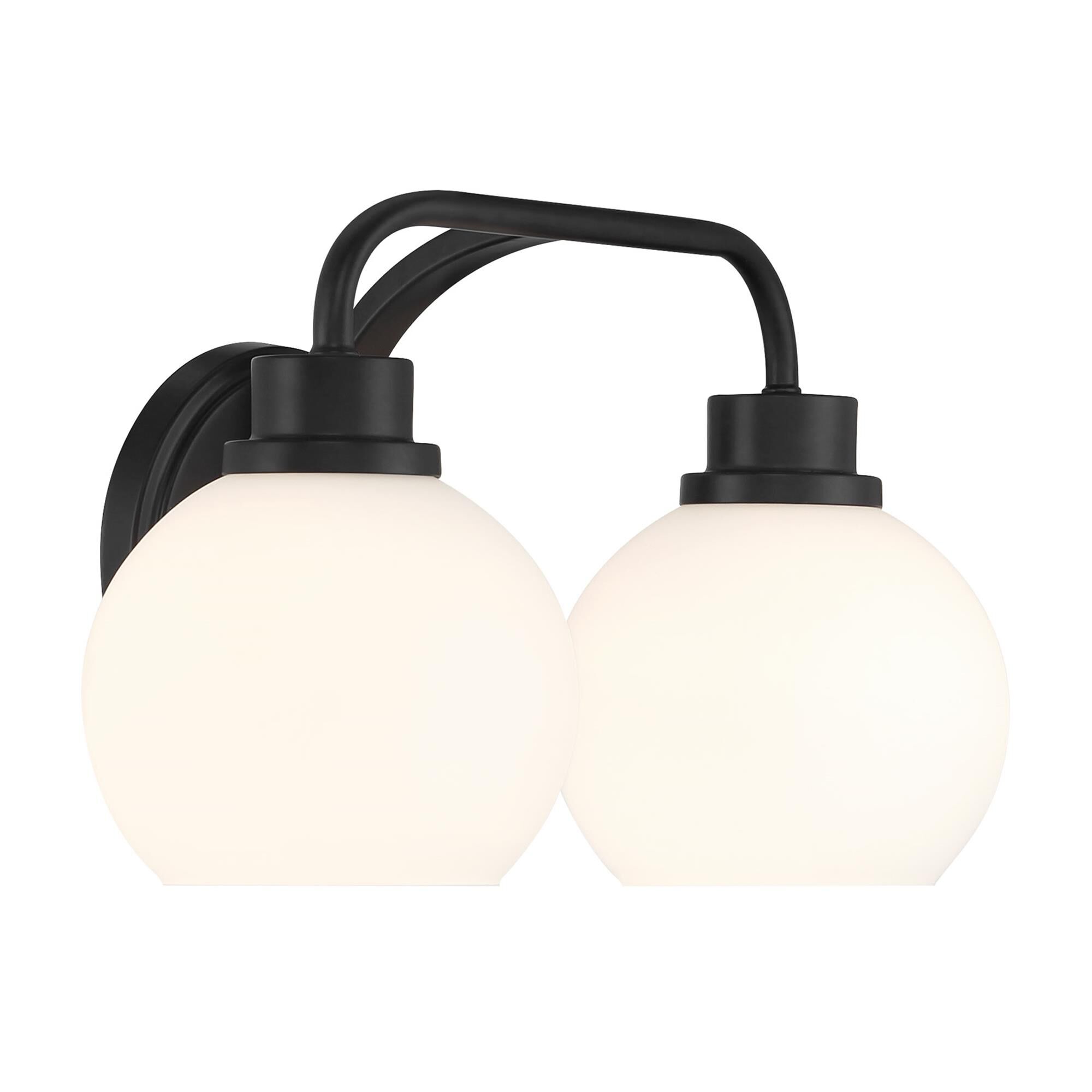 Shown in Matte Black finish and White Opal glass