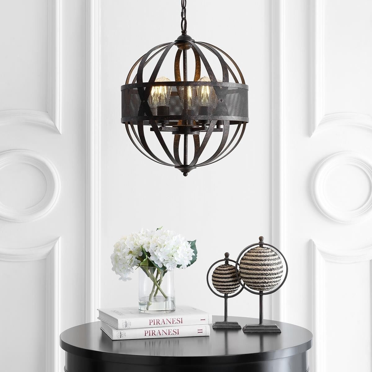 Colby 16 Inch LED Cage Pendant by Safavieh