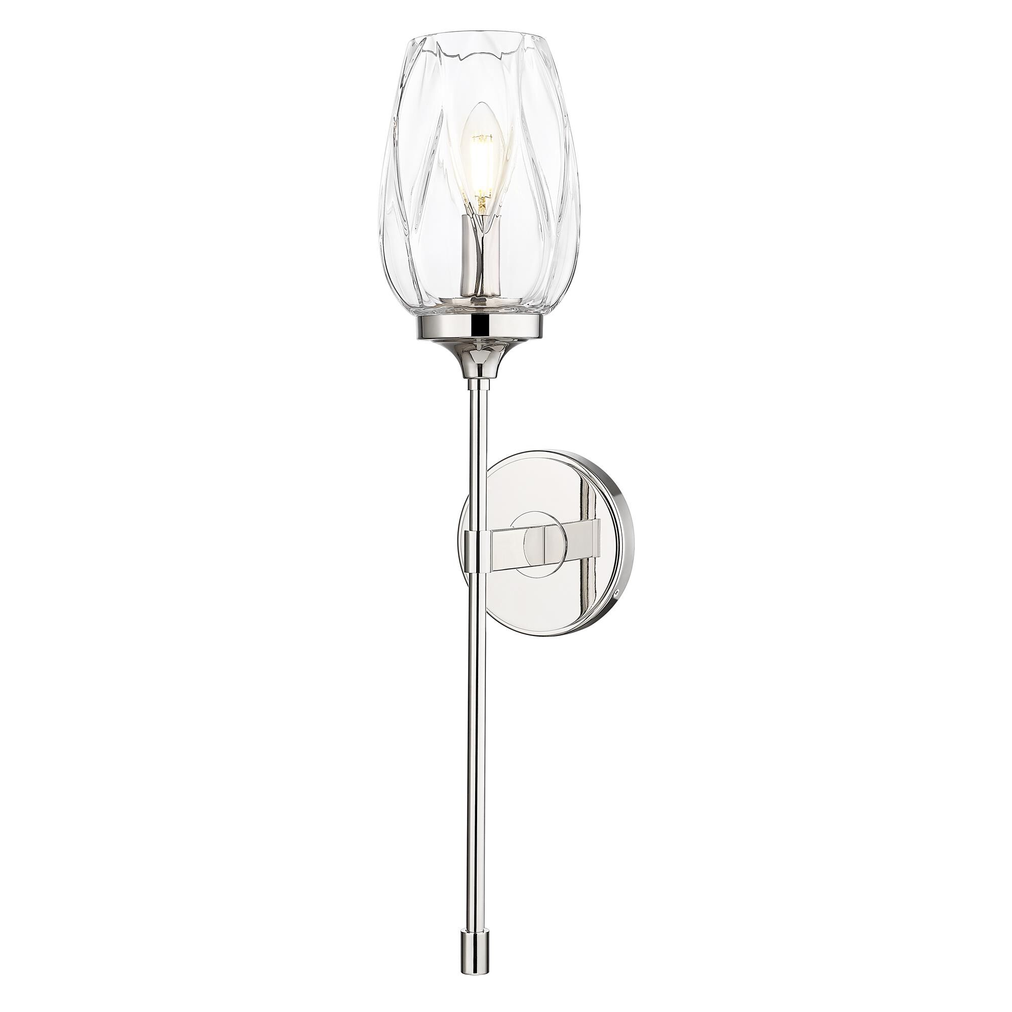 Shown in Polished Nickel finish and Clear glass