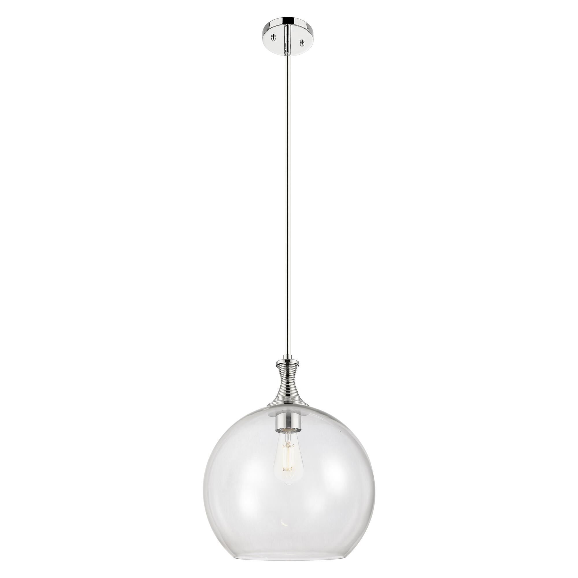 Shown in Polished Nickel finish and Clear glass